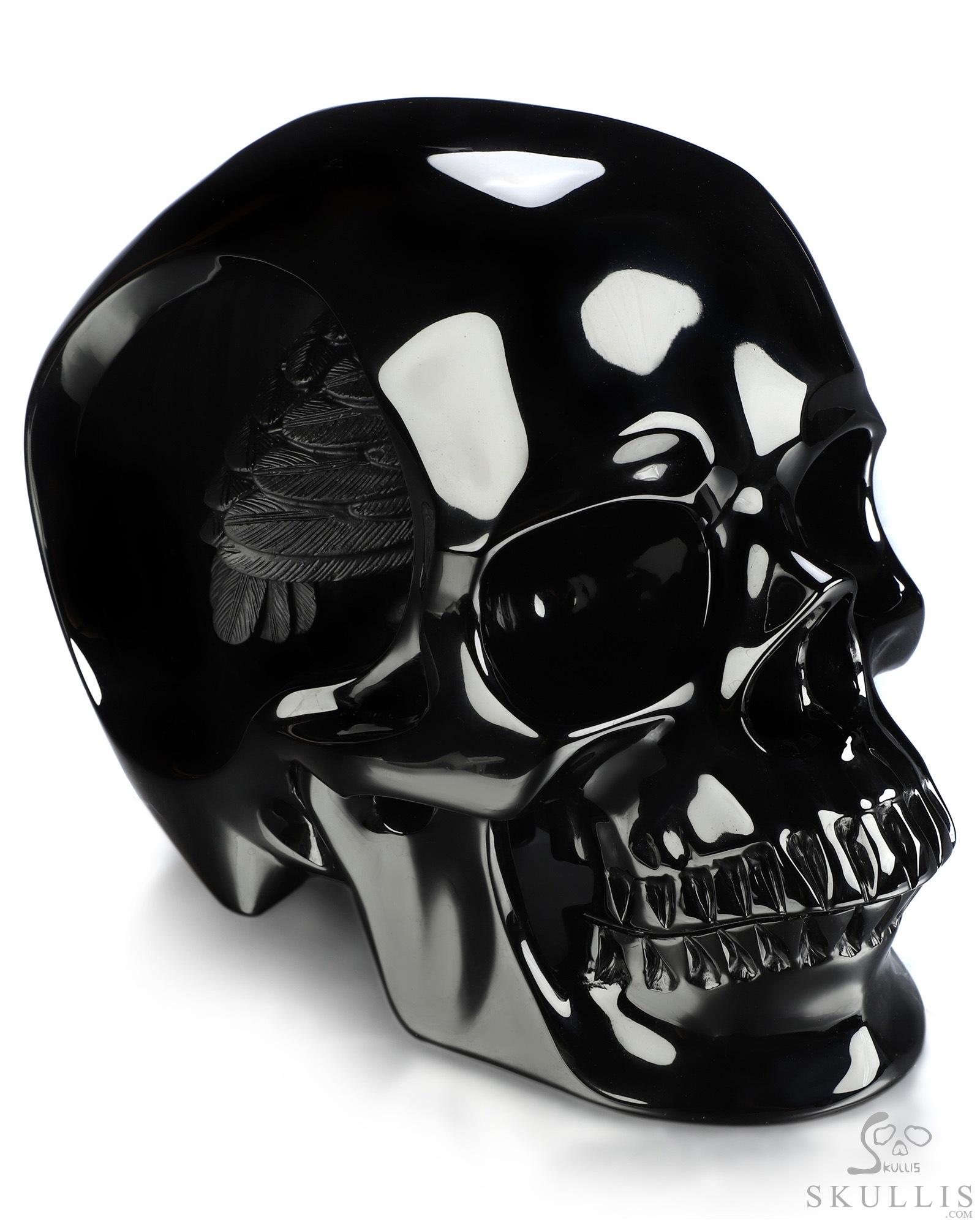 Sept 23, 2026 ACSAD (A Crystal Skull a Day) - The Dark Has Eyes - 8.0" Black Obsidian Hand Carved Crystal Skull and Owl Sculpture with Labradorite Eyes, Crystal Healing Sept 23, 2026 ACSAD (A Crystal Skull a Day) - The Dark Has Eyes - 8.0" Black Obsidian Hand Carved Crystal Skull and Owl Sculpture with Labradorite Eyes, Crystal Healing