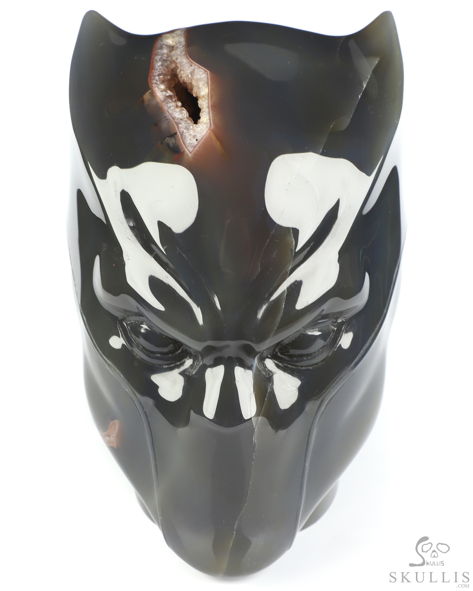 Black Panther - 4.9" Premium Brazilian Agate Hand Carved Crystal Fine Art Sculpture, Crystal Healing Black Panther - 4.9" Premium Brazilian Agate Hand Carved Crystal Fine Art Sculpture, Crystal Healing