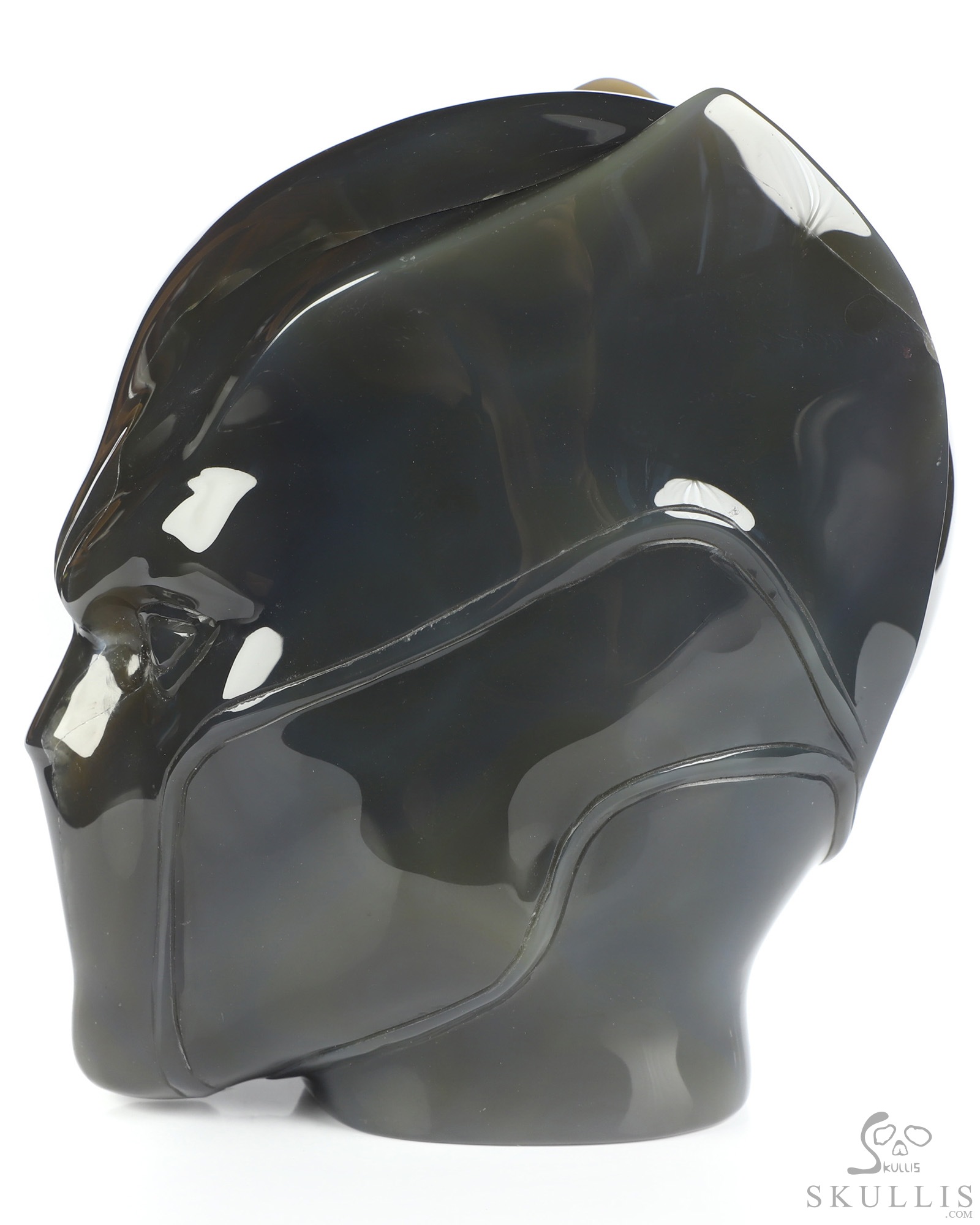 Black Panther - 4.9" Premium Brazilian Agate Hand Carved Crystal Fine Art Sculpture, Crystal Healing Black Panther - 4.9" Premium Brazilian Agate Hand Carved Crystal Fine Art Sculpture, Crystal Healing