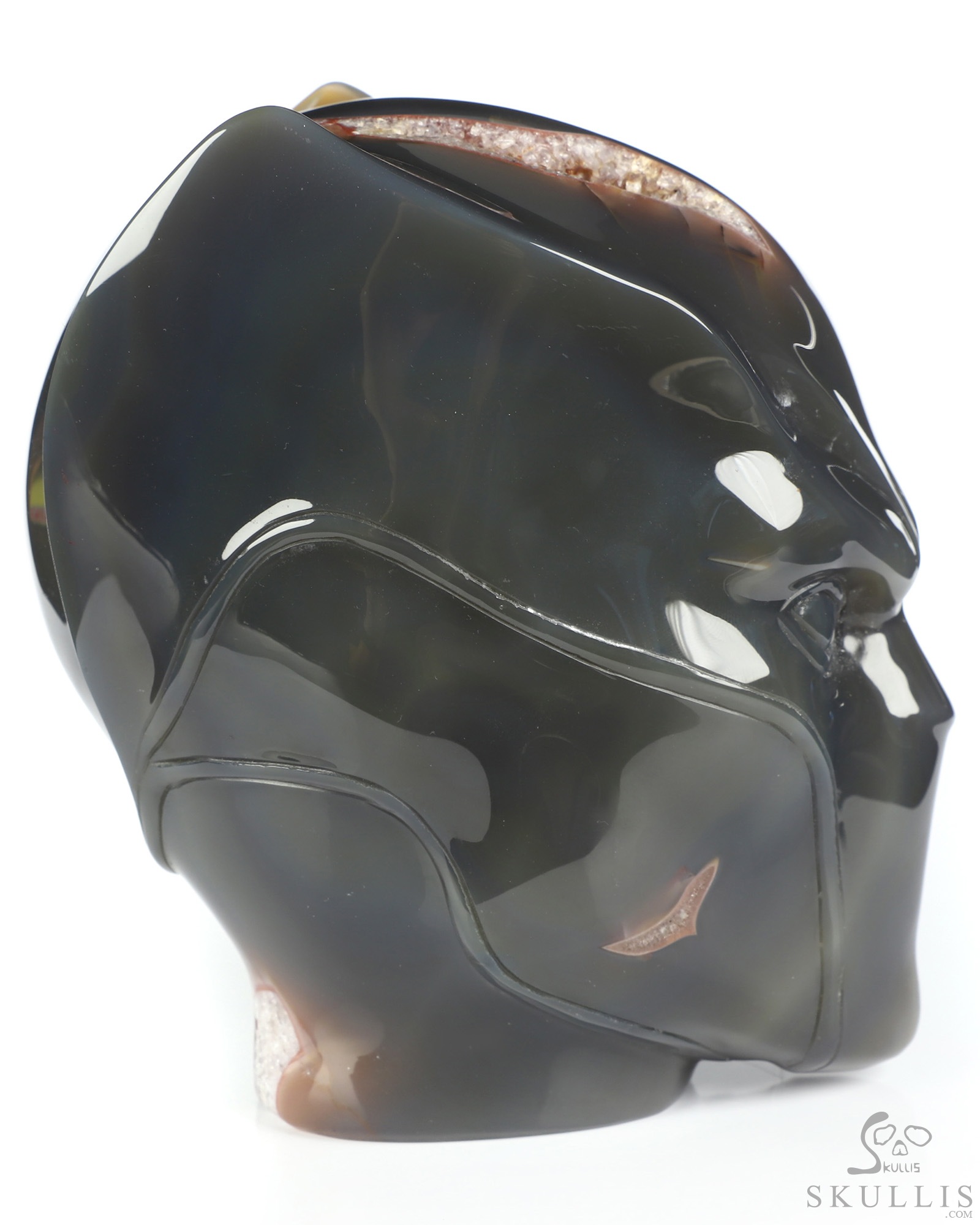 Black Panther - 4.9" Premium Brazilian Agate Hand Carved Crystal Fine Art Sculpture, Crystal Healing Black Panther - 4.9" Premium Brazilian Agate Hand Carved Crystal Fine Art Sculpture, Crystal Healing