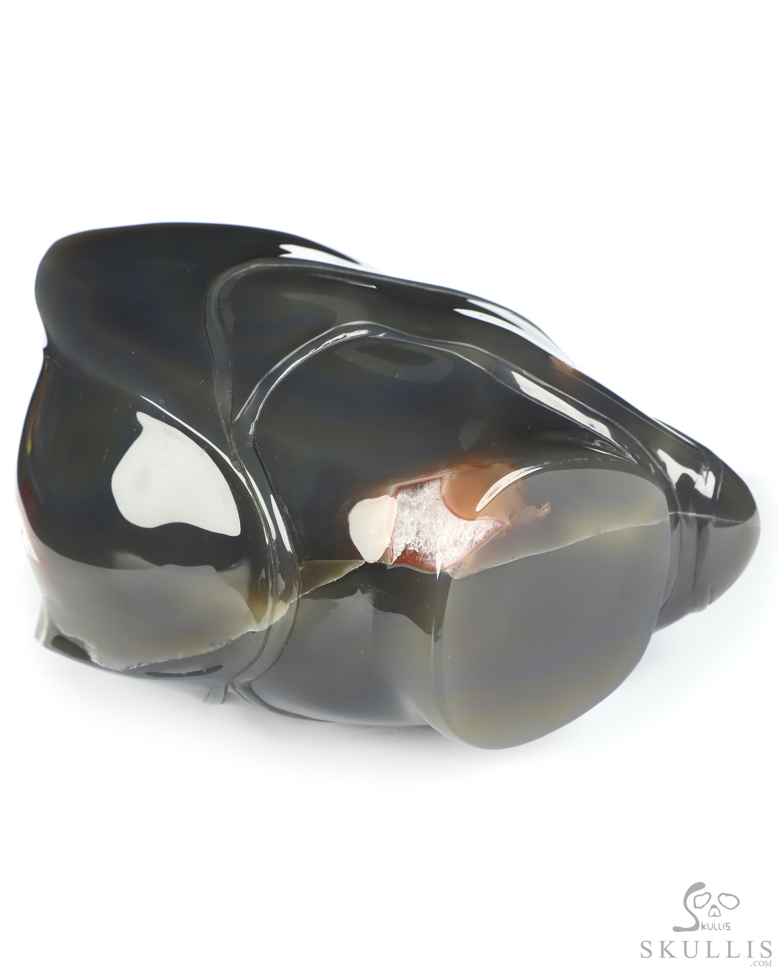 Black Panther - 4.9" Premium Brazilian Agate Hand Carved Crystal Fine Art Sculpture, Crystal Healing Black Panther - 4.9" Premium Brazilian Agate Hand Carved Crystal Fine Art Sculpture, Crystal Healing