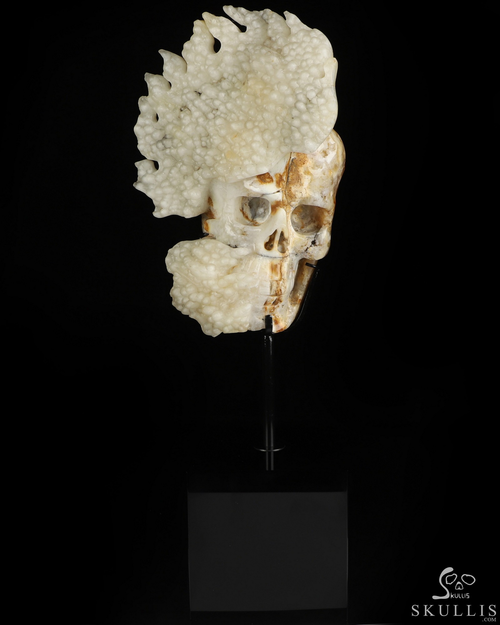 Oct 3, 2026 ACSAD (A Crystal Skull a Day) - Too Much to Think About - 7.8" Hand Carved Agate Botryoidal Chalcedony Crystal Skull Fine Art Sculpture, Crystal Healing Oct 3, 2026 ACSAD (A Crystal Skull a Day) - Too Much to Think About - 7.8" Hand Carved Agate Botryoidal Chalcedony Crystal Skull Fine Art Sculpture, Crystal Healing