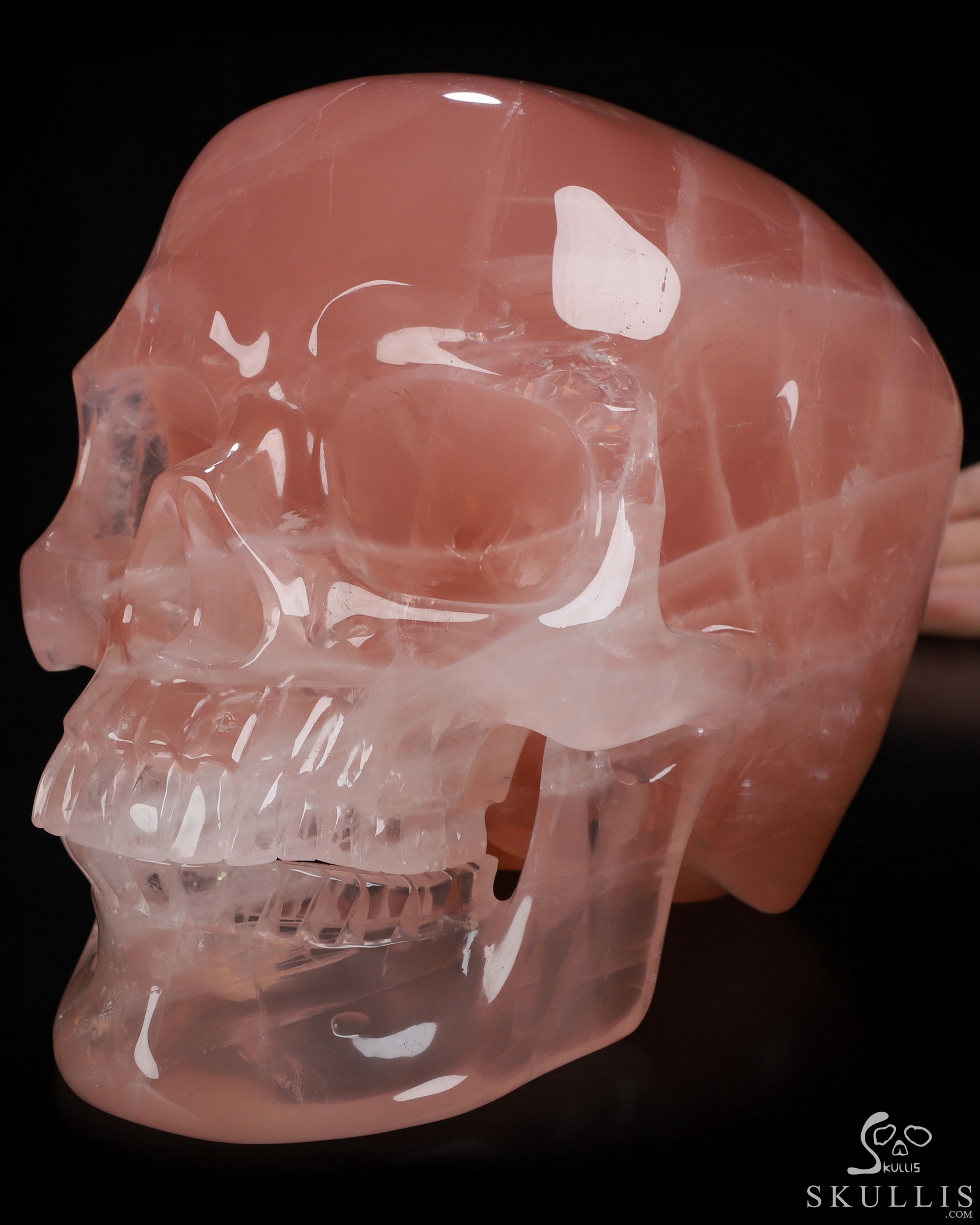 Sept 21, 2026 ACSAD (A Crystal Skull a Day) - The Shape of Belonging - 7.7" Rose Quartz Hand Carved Crystal Detachable Skull Sculpture, Crystal Healing Sept 21, 2026 ACSAD (A Crystal Skull a Day) - The Shape of Belonging - 7.7" Rose Quartz Hand Carved Crystal Detachable Skull Sculpture, Crystal Healing