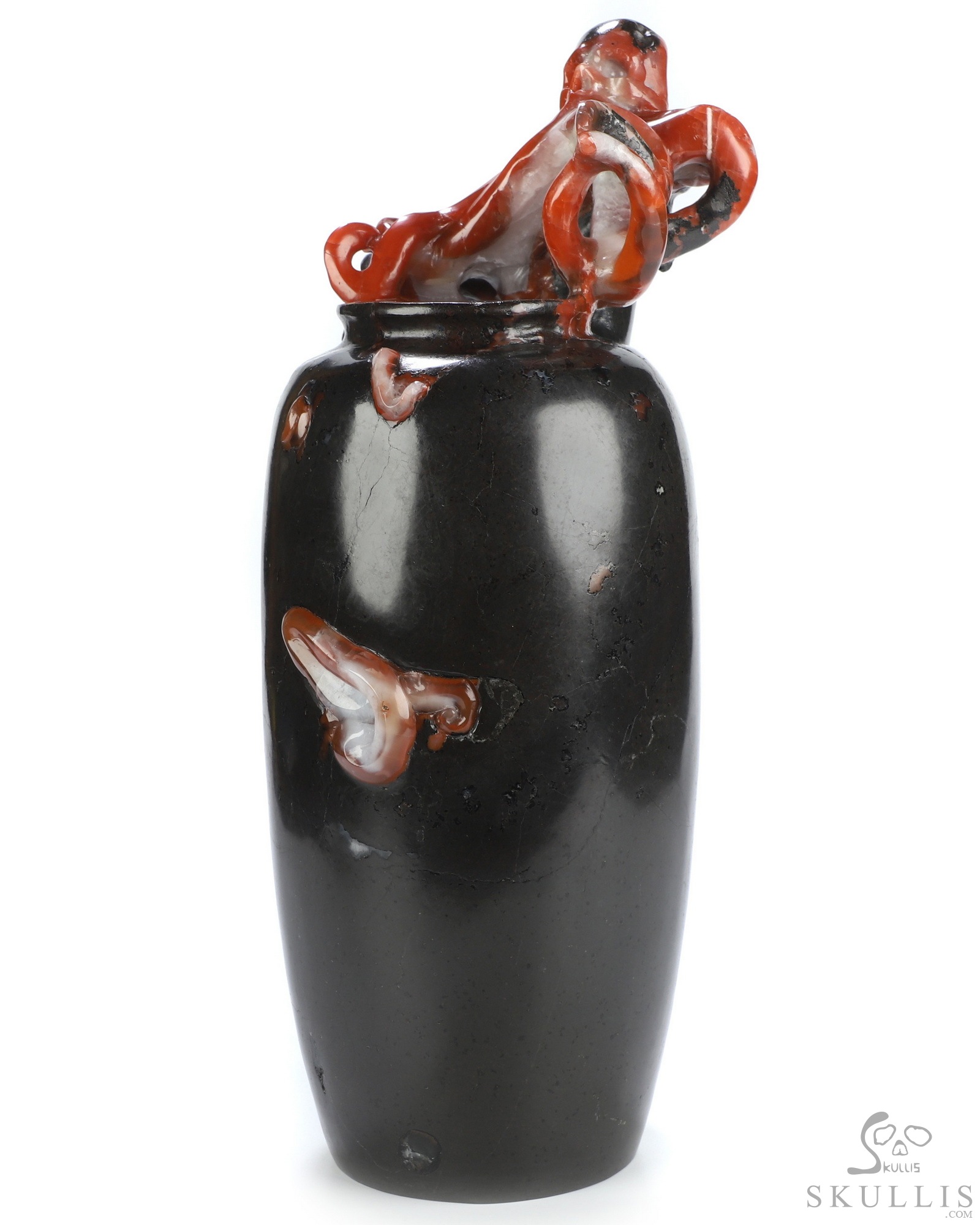 Oct 8, 2026 ACSAD (A Crystal Skull a Day) - The Tenant Refuses to Leave - 11.9" Hand Carved Empire Red Agate Octopus Crystal Skull Functional Flower Vase Fine Art Sculpture, Crystal Healing Oct 8, 2026 ACSAD (A Crystal Skull a Day) - The Tenant Refuses to Leave - 11.9" Hand Carved Empire Red Agate Octopus Crystal Skull Functional Flower Vase Fine Art Sculpture, Crystal Healing