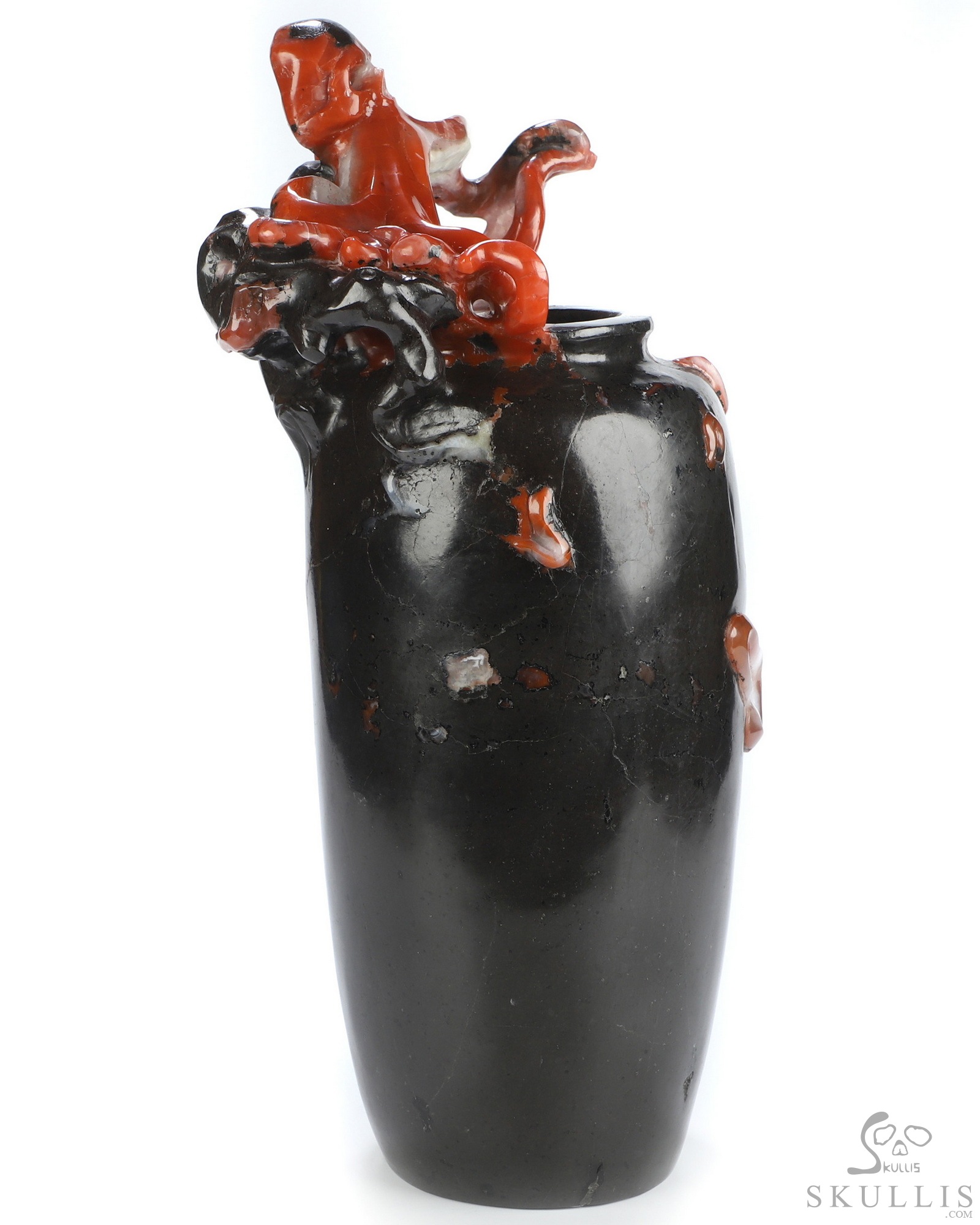 Oct 8, 2026 ACSAD (A Crystal Skull a Day) - The Tenant Refuses to Leave - 11.9" Hand Carved Empire Red Agate Octopus Crystal Skull Functional Flower Vase Fine Art Sculpture, Crystal Healing Oct 8, 2026 ACSAD (A Crystal Skull a Day) - The Tenant Refuses to Leave - 11.9" Hand Carved Empire Red Agate Octopus Crystal Skull Functional Flower Vase Fine Art Sculpture, Crystal Healing