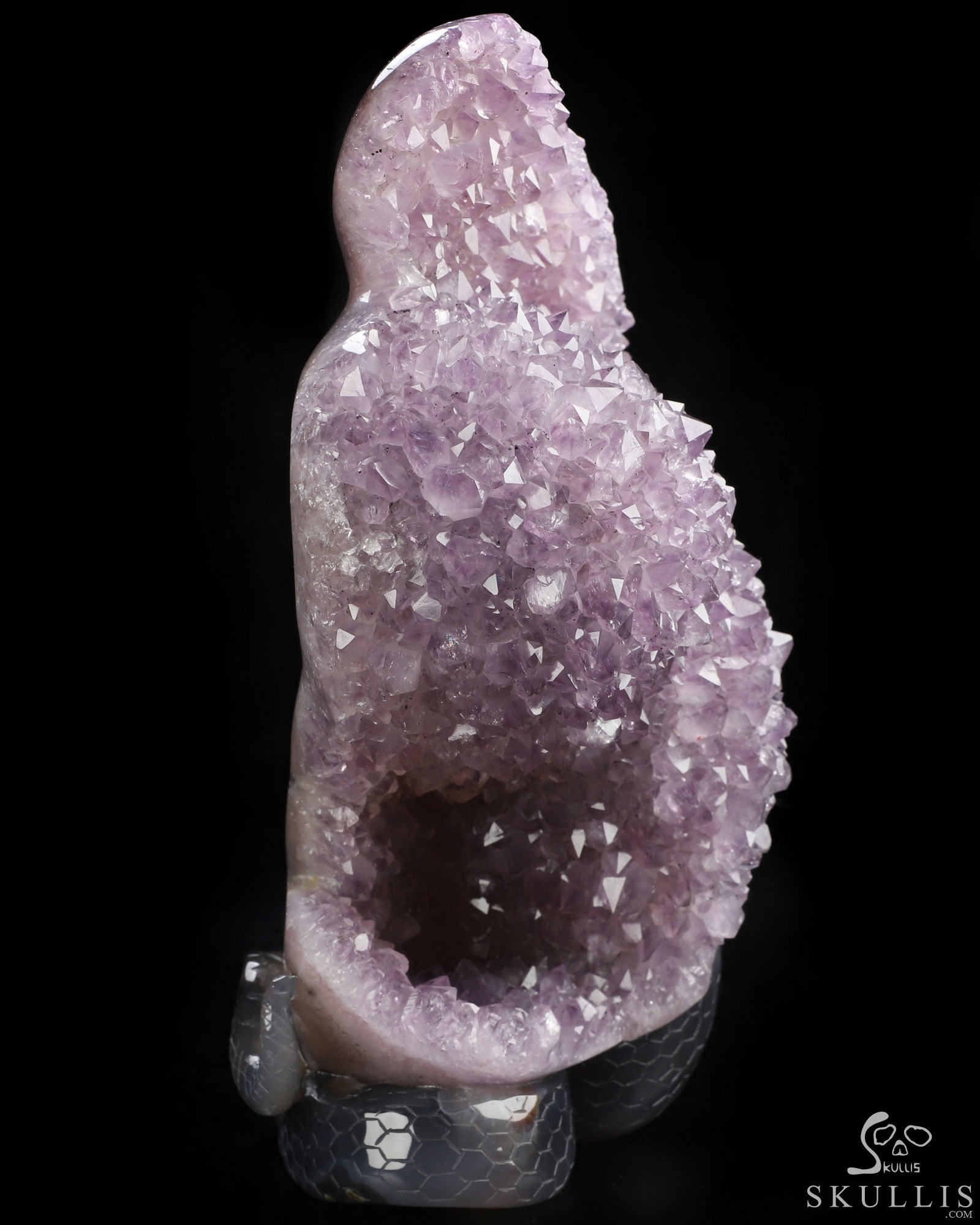 Sept 24, 2026 ACSAD (A Crystal Skull a Day) - Lilith’s Crown - 8.0" Agate Amethyst Druse Hand Carved Serpent & Crystal Skull Sculpture, Crystal Healing Sept 24, 2026 ACSAD (A Crystal Skull a Day) - Lilith’s Crown - 8.0" Agate Amethyst Druse Hand Carved Serpent & Crystal Skull Sculpture, Crystal Healing