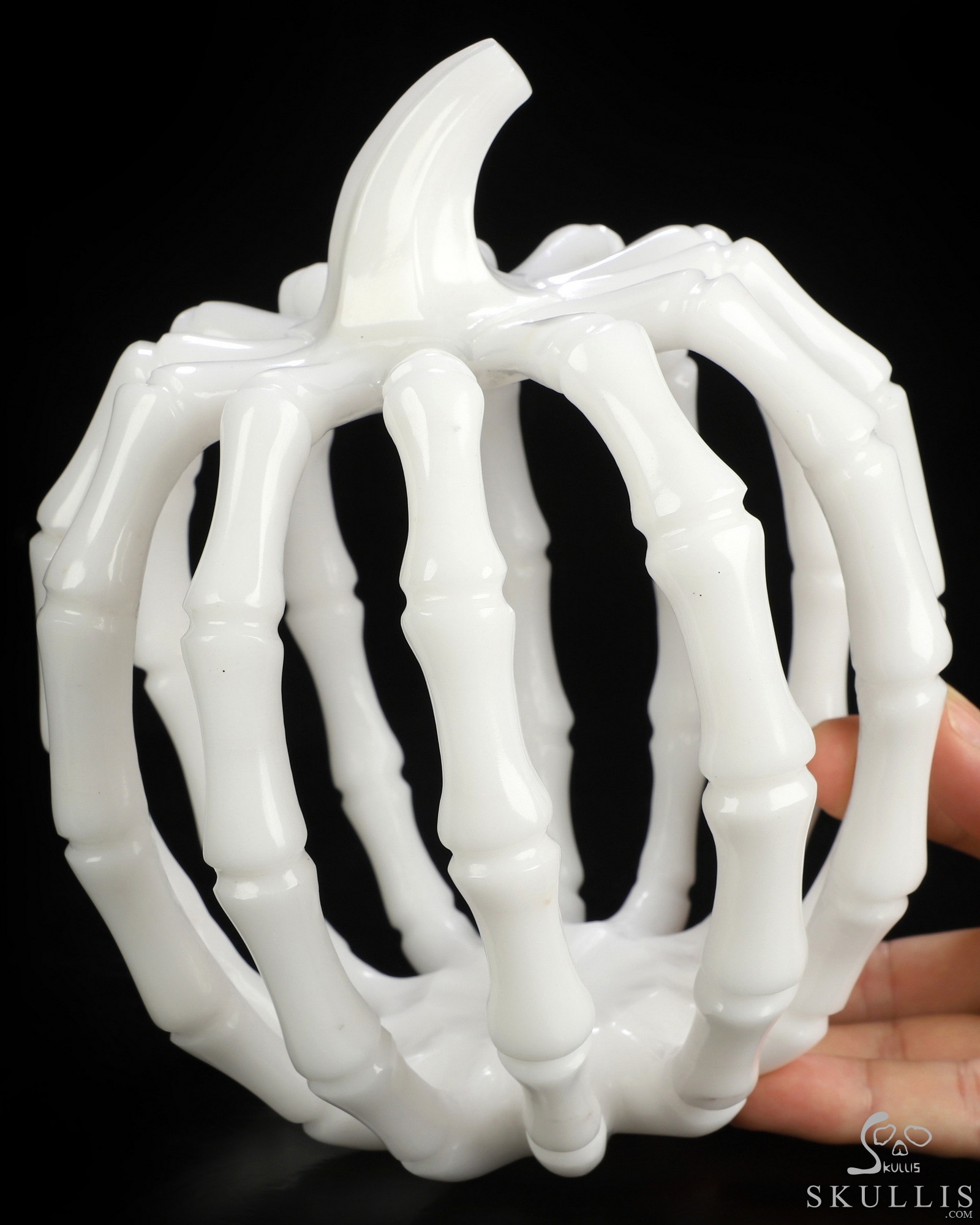 Oct 25, 2026 ACSAD (A Crystal Skull a Day) - Calavera Pumpkin - 7.1" White Jade Hand Carved Jack-O'-Lantern Pumpkin Crystal Skull Sculpture, Crystal Healing Oct 25, 2026 ACSAD (A Crystal Skull a Day) - Calavera Pumpkin - 7.1" White Jade Hand Carved Jack-O'-Lantern Pumpkin Crystal Skull Sculpture, Crystal Healing