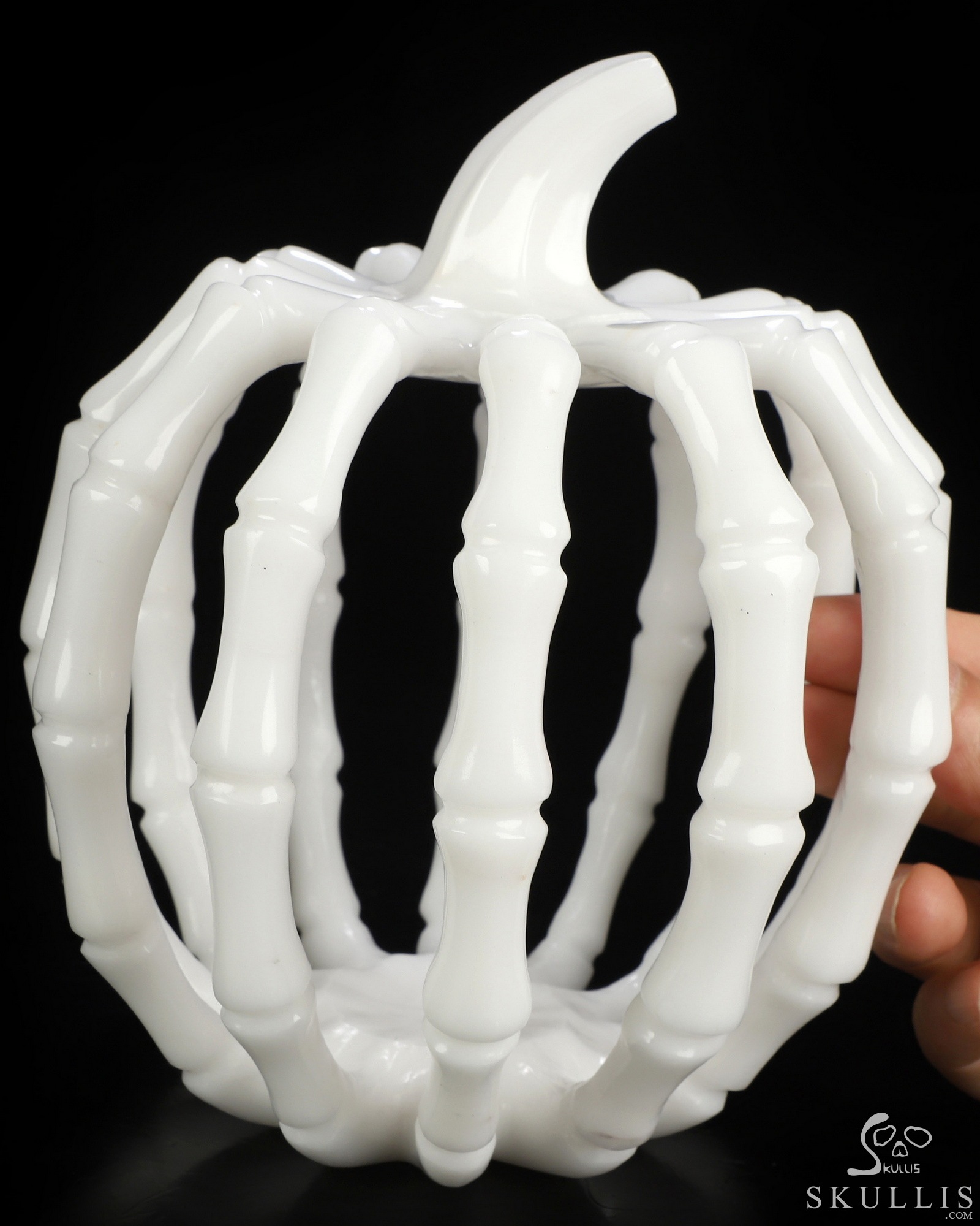 Oct 25, 2026 ACSAD (A Crystal Skull a Day) - Calavera Pumpkin - 7.1" White Jade Hand Carved Jack-O'-Lantern Pumpkin Crystal Skull Sculpture, Crystal Healing Oct 25, 2026 ACSAD (A Crystal Skull a Day) - Calavera Pumpkin - 7.1" White Jade Hand Carved Jack-O'-Lantern Pumpkin Crystal Skull Sculpture, Crystal Healing