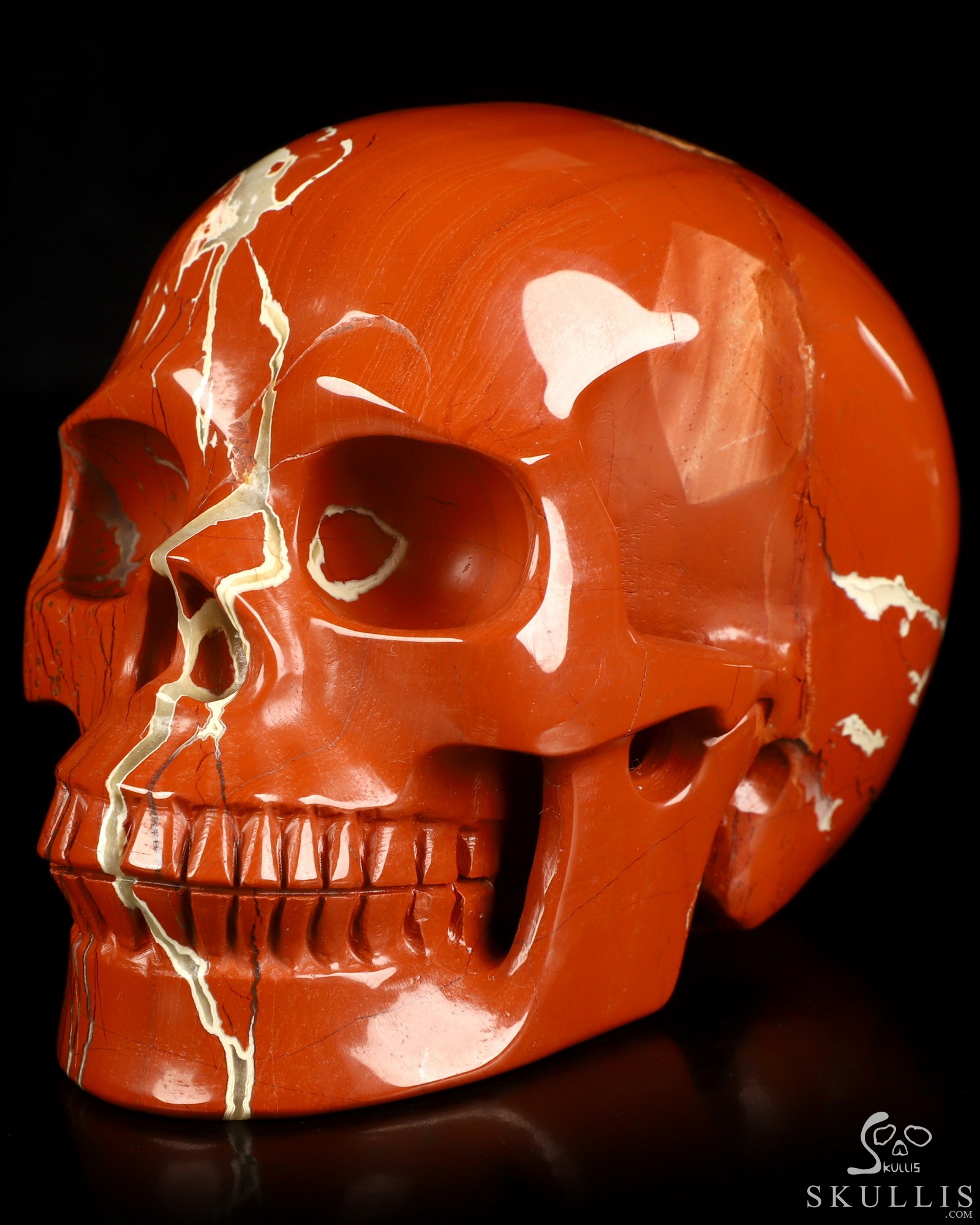 5.0" Red Jasper Hand Carved Crystal Skull, Realistic, Crystal Healing 5.0" Red Jasper Hand Carved Crystal Skull, Realistic, Crystal Healing