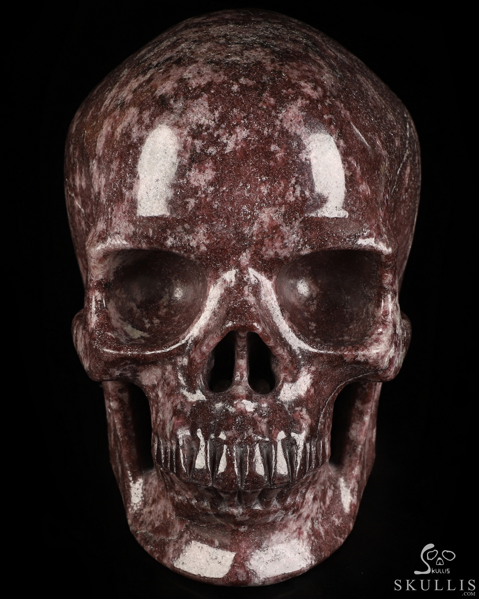 Lifesized 6.8" Lepidolite Hand Carved Crystal Skull, Super Realistic, Crystal Healing Lifesized 6.8" Lepidolite Hand Carved Crystal Skull, Super Realistic, Crystal Healing