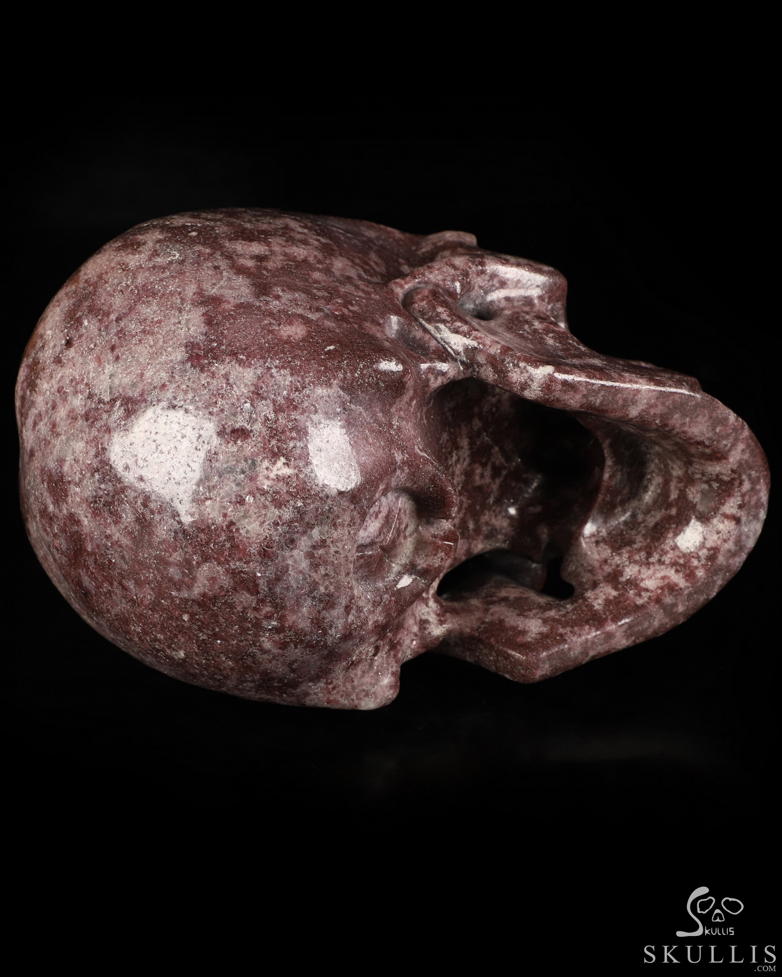 Lifesized 6.8" Lepidolite Hand Carved Crystal Skull, Super Realistic, Crystal Healing Lifesized 6.8" Lepidolite Hand Carved Crystal Skull, Super Realistic, Crystal Healing