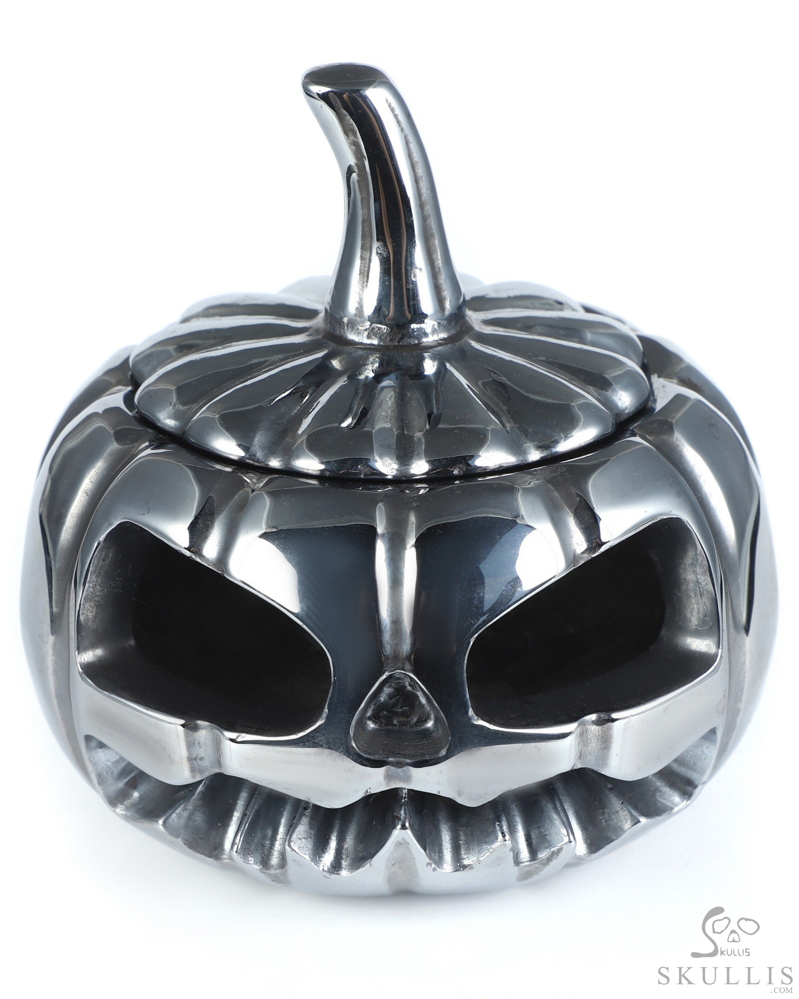 4.1" Tera-hertz Hand Carved Hollow Jack-O'-Lantern Pumpkin Crystal Skull Sculpture, Crystal Healing 4.1" Tera-hertz Hand Carved Hollow Jack-O'-Lantern Pumpkin Crystal Skull Sculpture, Crystal Healing