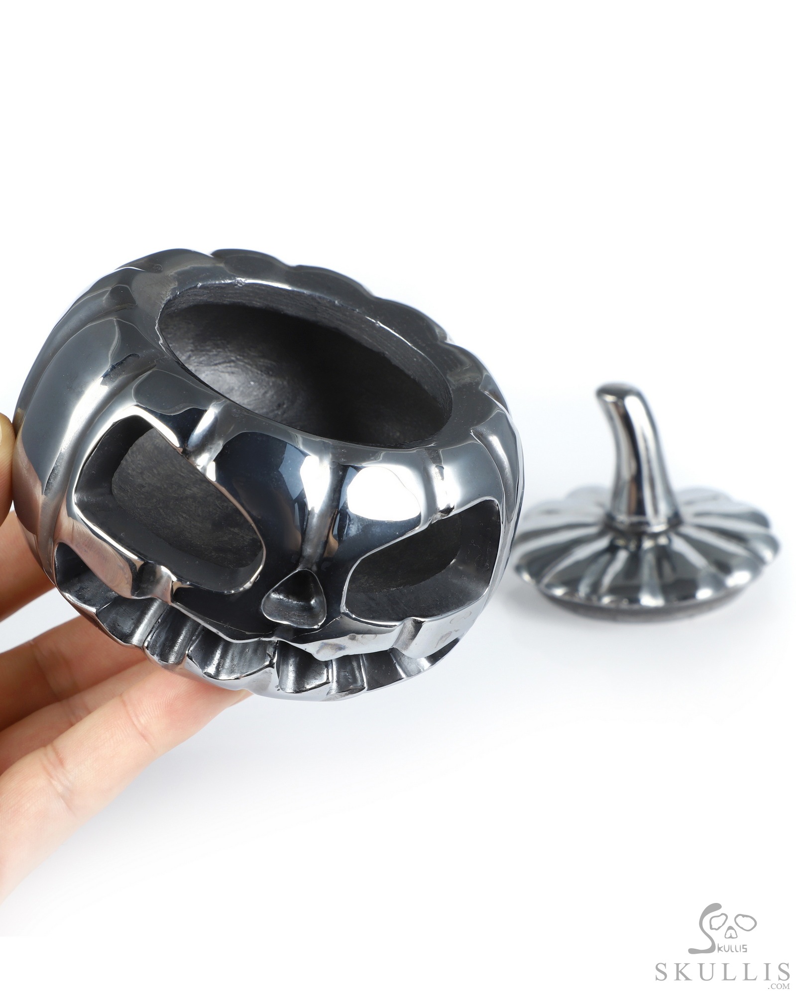 4.1" Tera-hertz Hand Carved Hollow Jack-O'-Lantern Pumpkin Crystal Skull Sculpture, Crystal Healing 4.1" Tera-hertz Hand Carved Hollow Jack-O'-Lantern Pumpkin Crystal Skull Sculpture, Crystal Healing