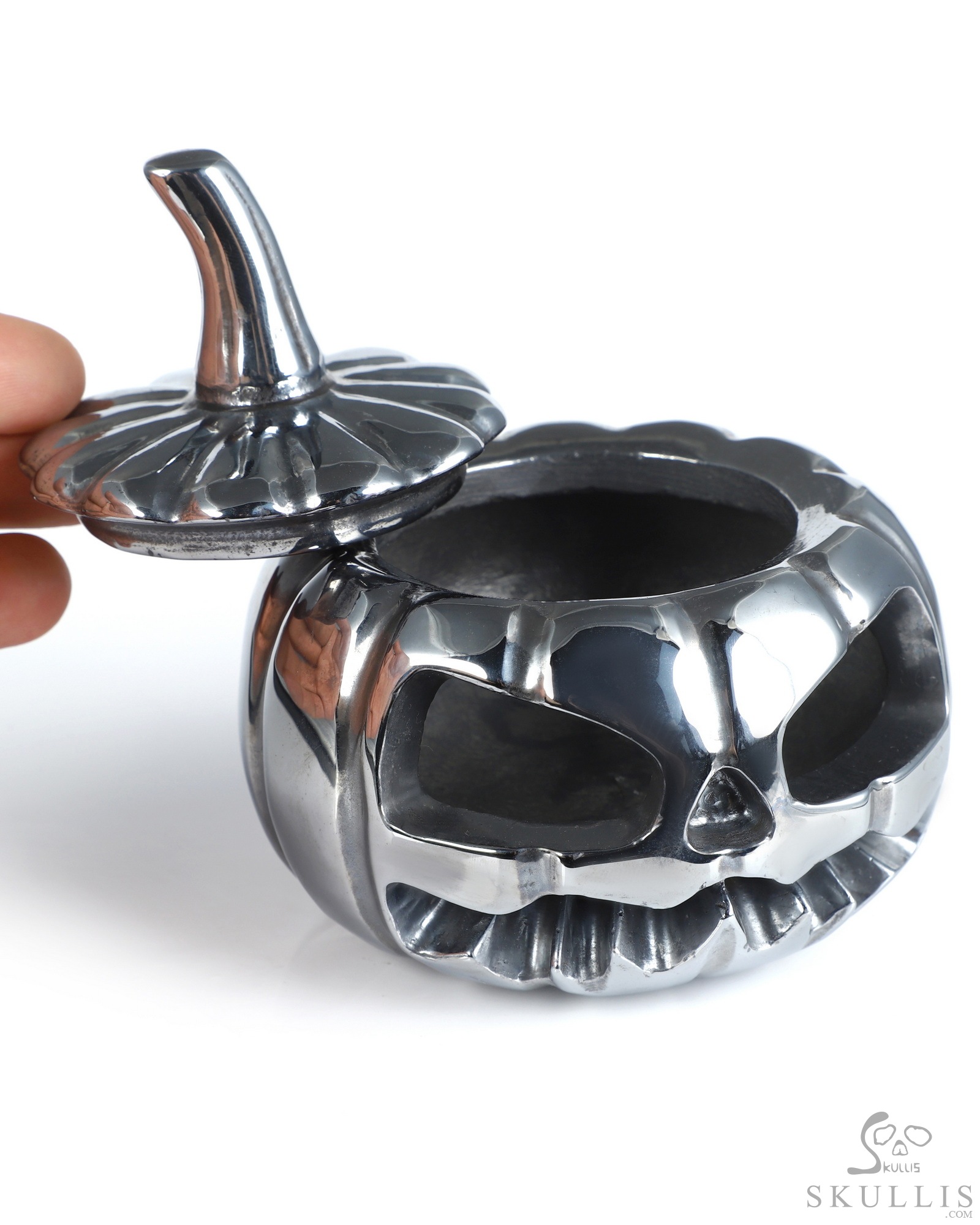 4.1" Tera-hertz Hand Carved Hollow Jack-O'-Lantern Pumpkin Crystal Skull Sculpture, Crystal Healing 4.1" Tera-hertz Hand Carved Hollow Jack-O'-Lantern Pumpkin Crystal Skull Sculpture, Crystal Healing