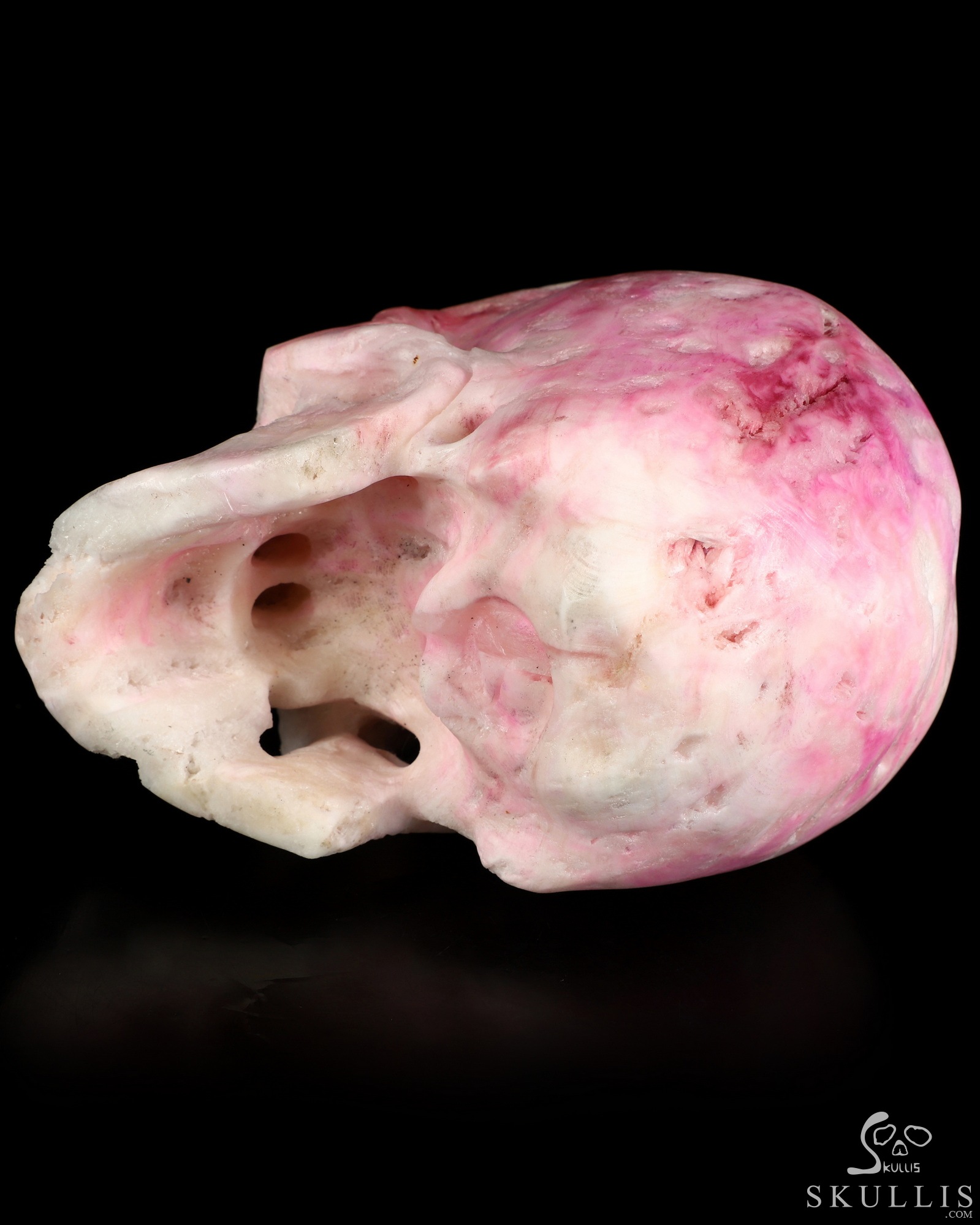 5.1" Pink Aragonite Hand Carved Crystal Skull, Super Realistic, Crystal Healing 5.1" Pink Aragonite Hand Carved Crystal Skull, Super Realistic, Crystal Healing