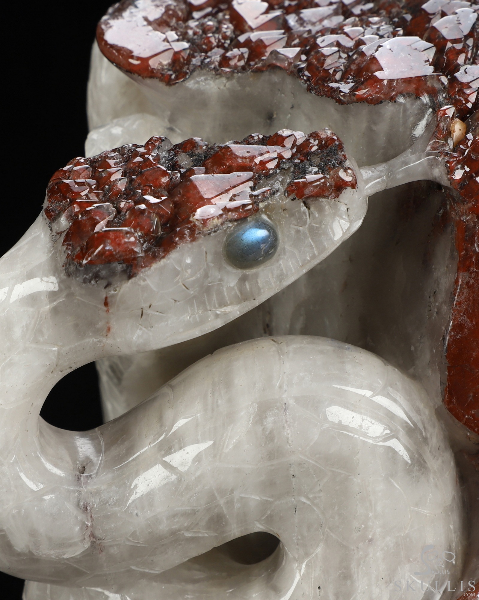 Oct 2, 2026 ACSAD (A Crystal Skull a Day) - The Stone Was Warm - 8.5" Red Quartz Hand Carved Serpent & Crystal Skull Sculpture With Labradorite Eyes, Crystal Healing Oct 2, 2026 ACSAD (A Crystal Skull a Day) - The Stone Was Warm - 8.5" Red Quartz Hand Carved Serpent & Crystal Skull Sculpture With Labradorite Eyes, Crystal Healing