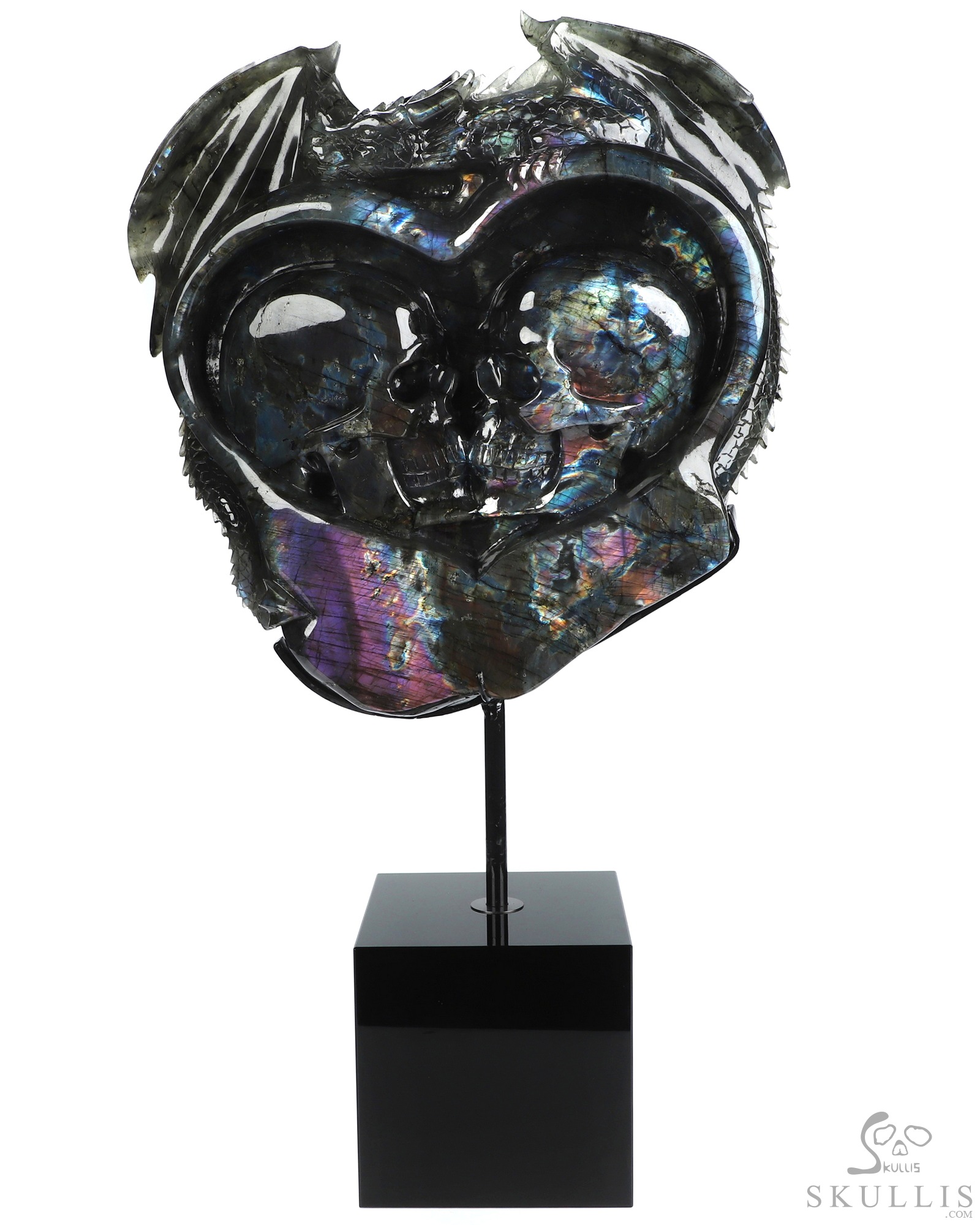 Sept 25, 2026 ACSAD (A Crystal Skull a Day) - The Shape of Us - 10.1" Labradorite Hand Carved Dragon & Crystal Skull Fine Art Sculpture, Crystal Healing Sept 25, 2026 ACSAD (A Crystal Skull a Day) - The Shape of Us - 10.1" Labradorite Hand Carved Dragon & Crystal Skull Fine Art Sculpture, Crystal Healing