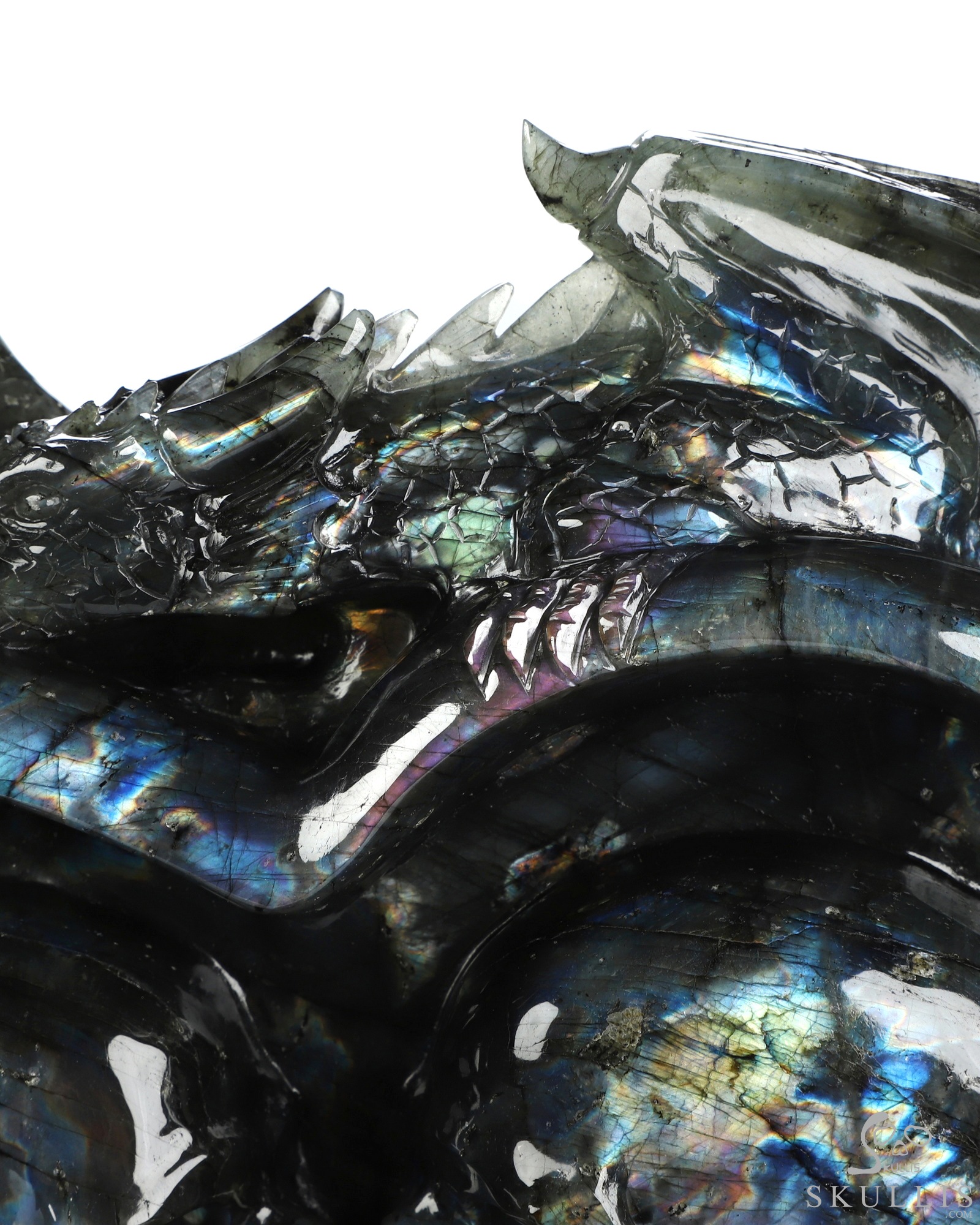 Sept 25, 2026 ACSAD (A Crystal Skull a Day) - The Shape of Us - 10.1" Labradorite Hand Carved Dragon & Crystal Skull Fine Art Sculpture, Crystal Healing Sept 25, 2026 ACSAD (A Crystal Skull a Day) - The Shape of Us - 10.1" Labradorite Hand Carved Dragon & Crystal Skull Fine Art Sculpture, Crystal Healing