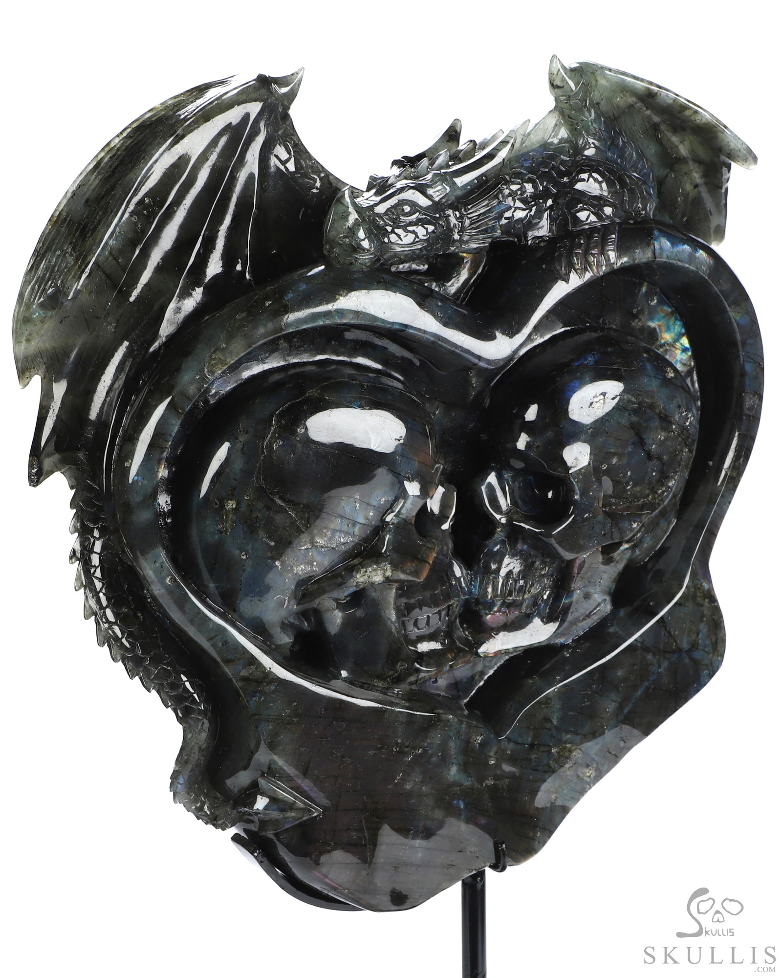 Sept 25, 2026 ACSAD (A Crystal Skull a Day) - The Shape of Us - 10.1" Labradorite Hand Carved Dragon & Crystal Skull Fine Art Sculpture, Crystal Healing Sept 25, 2026 ACSAD (A Crystal Skull a Day) - The Shape of Us - 10.1" Labradorite Hand Carved Dragon & Crystal Skull Fine Art Sculpture, Crystal Healing
