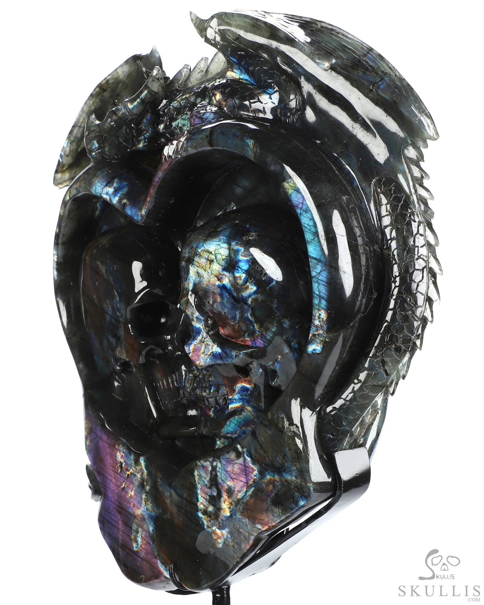 Sept 25, 2026 ACSAD (A Crystal Skull a Day) - The Shape of Us - 10.1" Labradorite Hand Carved Dragon & Crystal Skull Fine Art Sculpture, Crystal Healing Sept 25, 2026 ACSAD (A Crystal Skull a Day) - The Shape of Us - 10.1" Labradorite Hand Carved Dragon & Crystal Skull Fine Art Sculpture, Crystal Healing