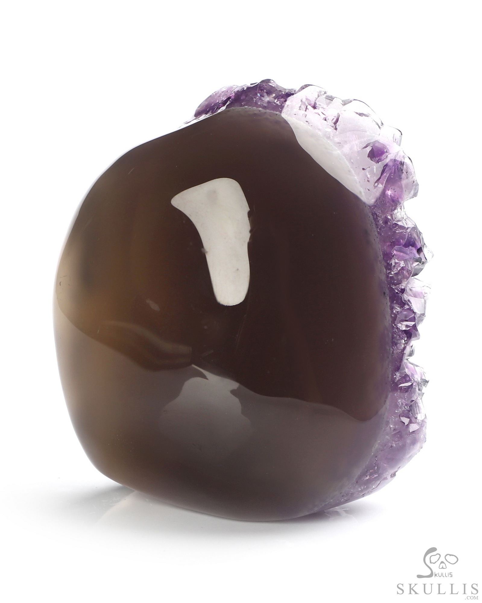 1.8" Agate Amethyst Druse Hand Carved Crystal Skull Fine Art Sculpture, Crystal Healing 1.8" Agate Amethyst Druse Hand Carved Crystal Skull Fine Art Sculpture, Crystal Healing