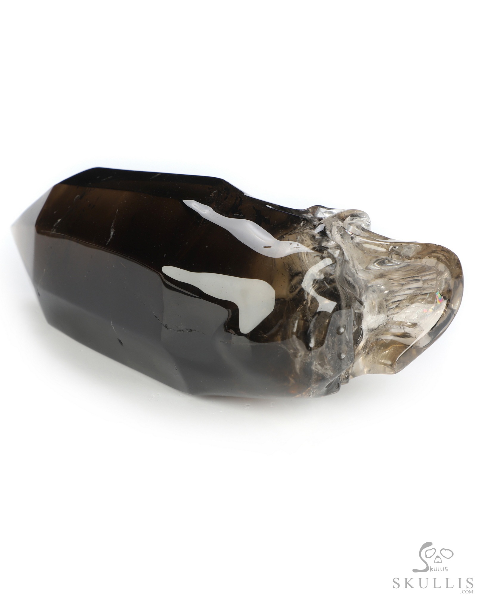 4.6" Smoky Quartz Rock Crystal Hand Carved Crystal Skull Wand/Point Sculpture, Crystal Healing 4.6" Smoky Quartz Rock Crystal Hand Carved Crystal Skull Wand/Point Sculpture, Crystal Healing