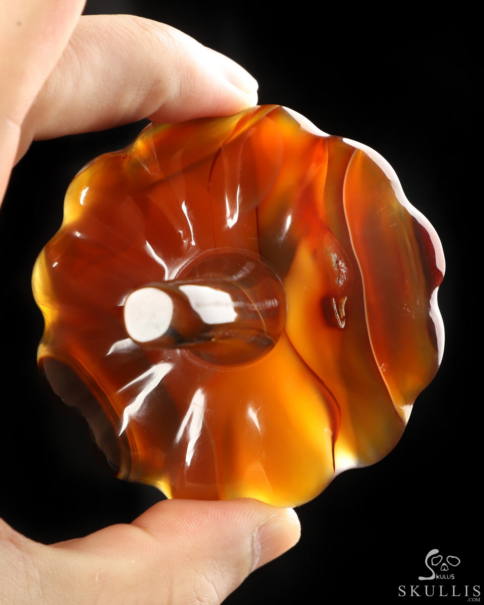 4.0" Premium Brazilian Agate Hand Carved Hollow Jack-O'-Lantern Pumpkin Crystal Skull Sculpture, Crystal Healing 4.0" Premium Brazilian Agate Hand Carved Hollow Jack-O'-Lantern Pumpkin Crystal Skull Sculpture, Crystal Healing