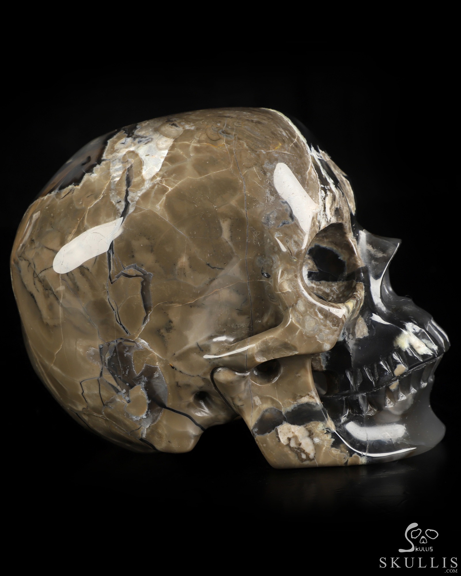 5.0" Volcano Agate Hand Carved Crystal Skull, Super Realistic, Crystal Healing 5.0" Volcano Agate Hand Carved Crystal Skull, Super Realistic, Crystal Healing