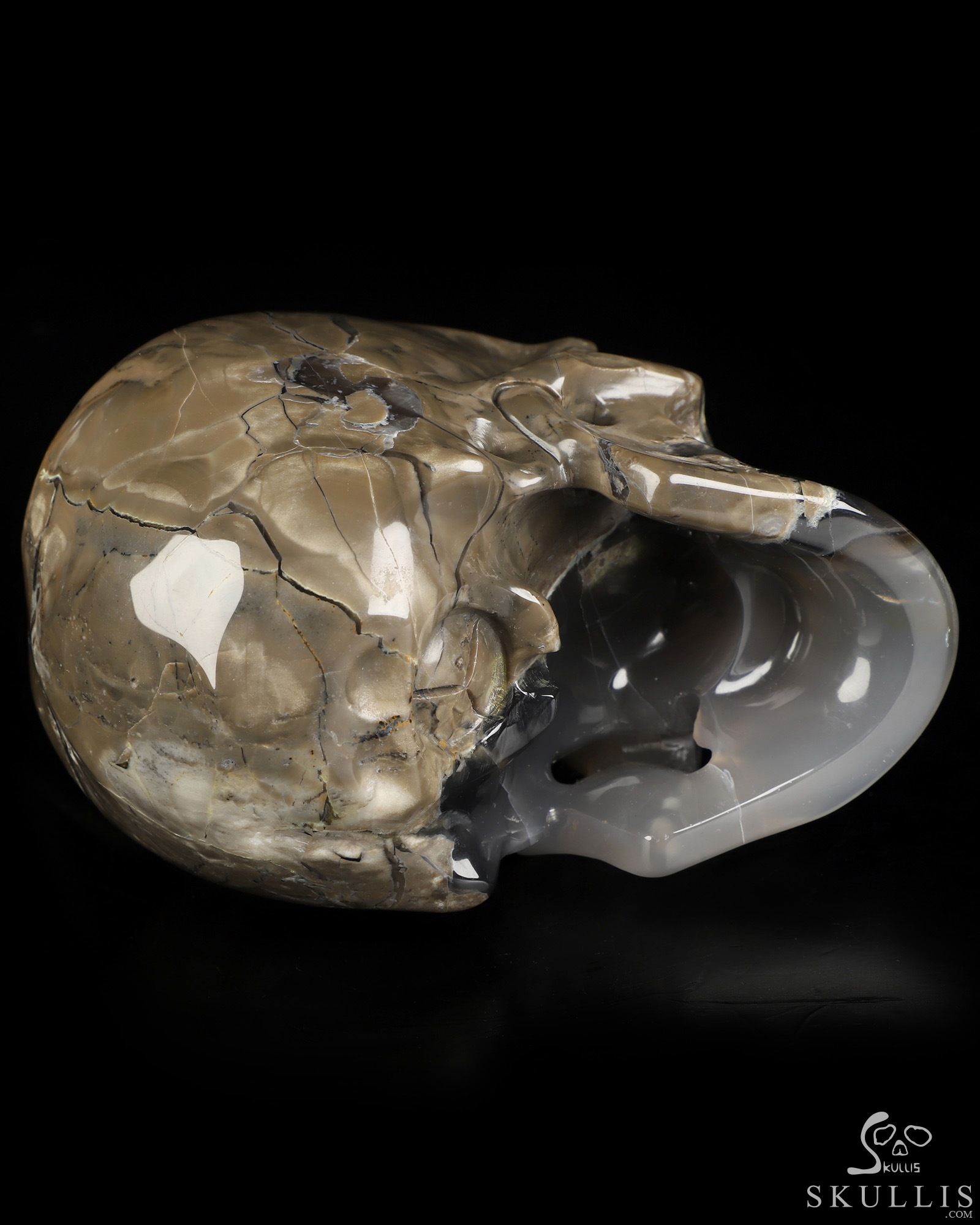 5.0" Volcano Agate Hand Carved Crystal Skull, Super Realistic, Crystal Healing 5.0" Volcano Agate Hand Carved Crystal Skull, Super Realistic, Crystal Healing