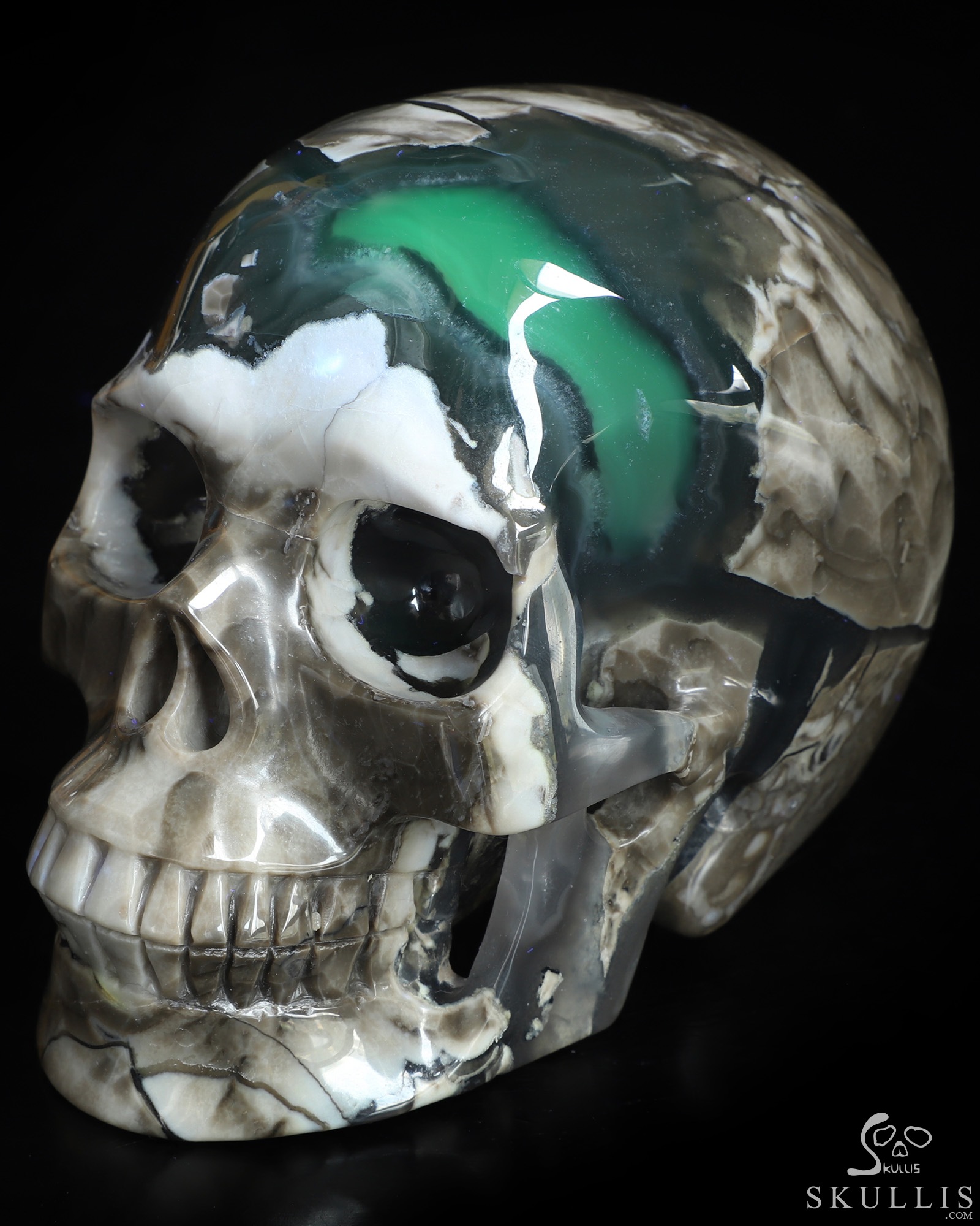 4.9" Volcano Agate Hand Carved Crystal Skull, Realistic, Crystal Healing 4.9" Volcano Agate Hand Carved Crystal Skull, Realistic, Crystal Healing