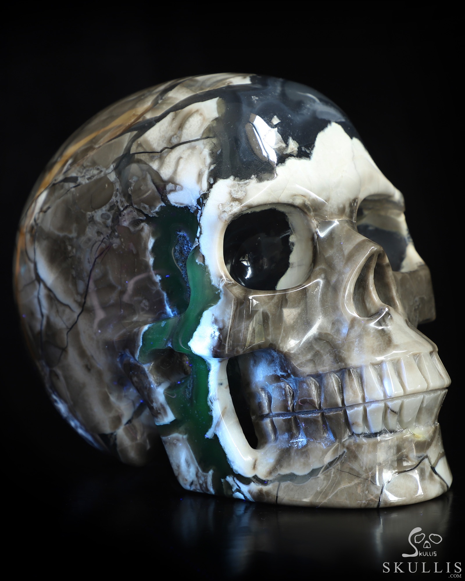 4.9" Volcano Agate Hand Carved Crystal Skull, Realistic, Crystal Healing 4.9" Volcano Agate Hand Carved Crystal Skull, Realistic, Crystal Healing