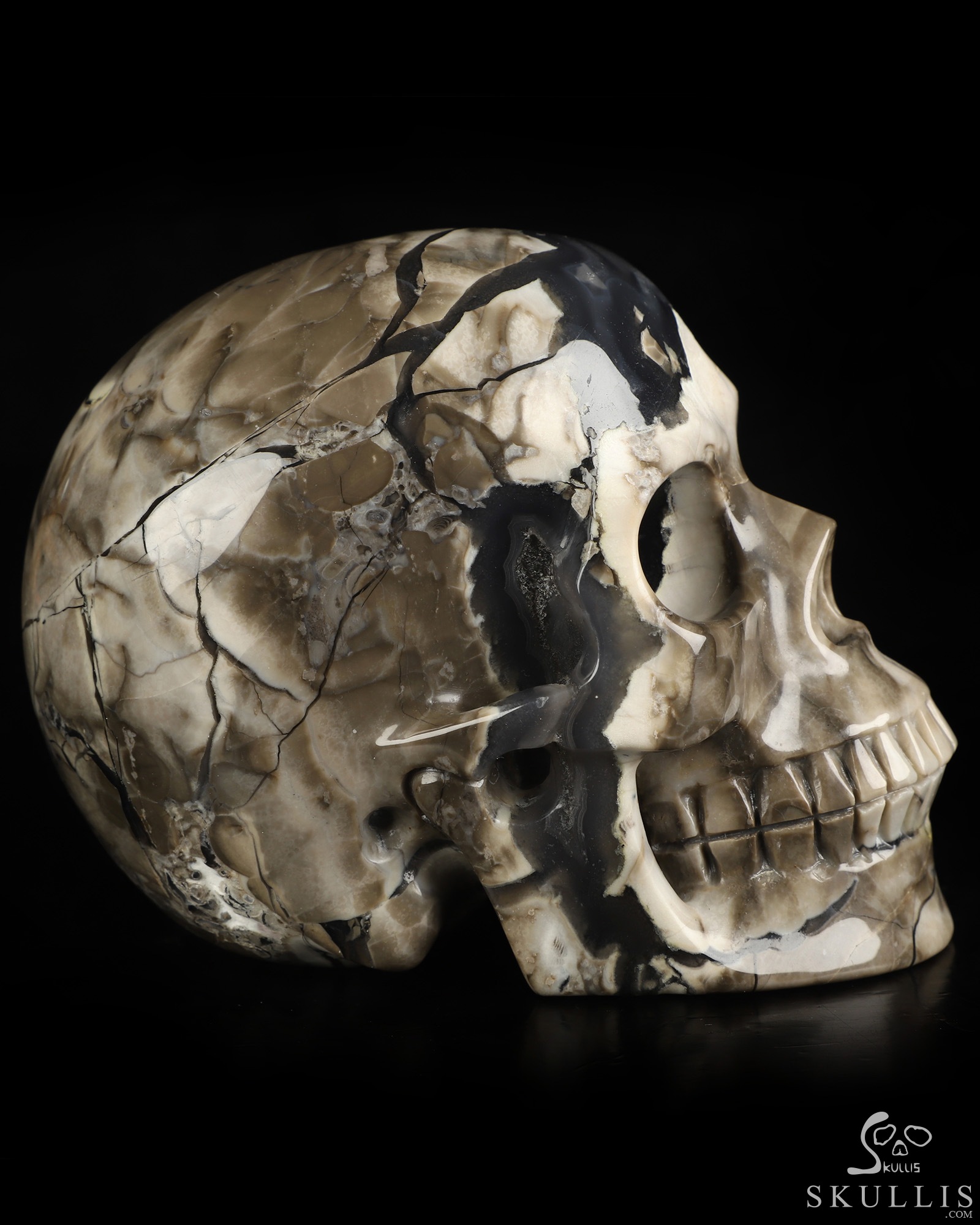 4.9" Volcano Agate Hand Carved Crystal Skull, Realistic, Crystal Healing 4.9" Volcano Agate Hand Carved Crystal Skull, Realistic, Crystal Healing