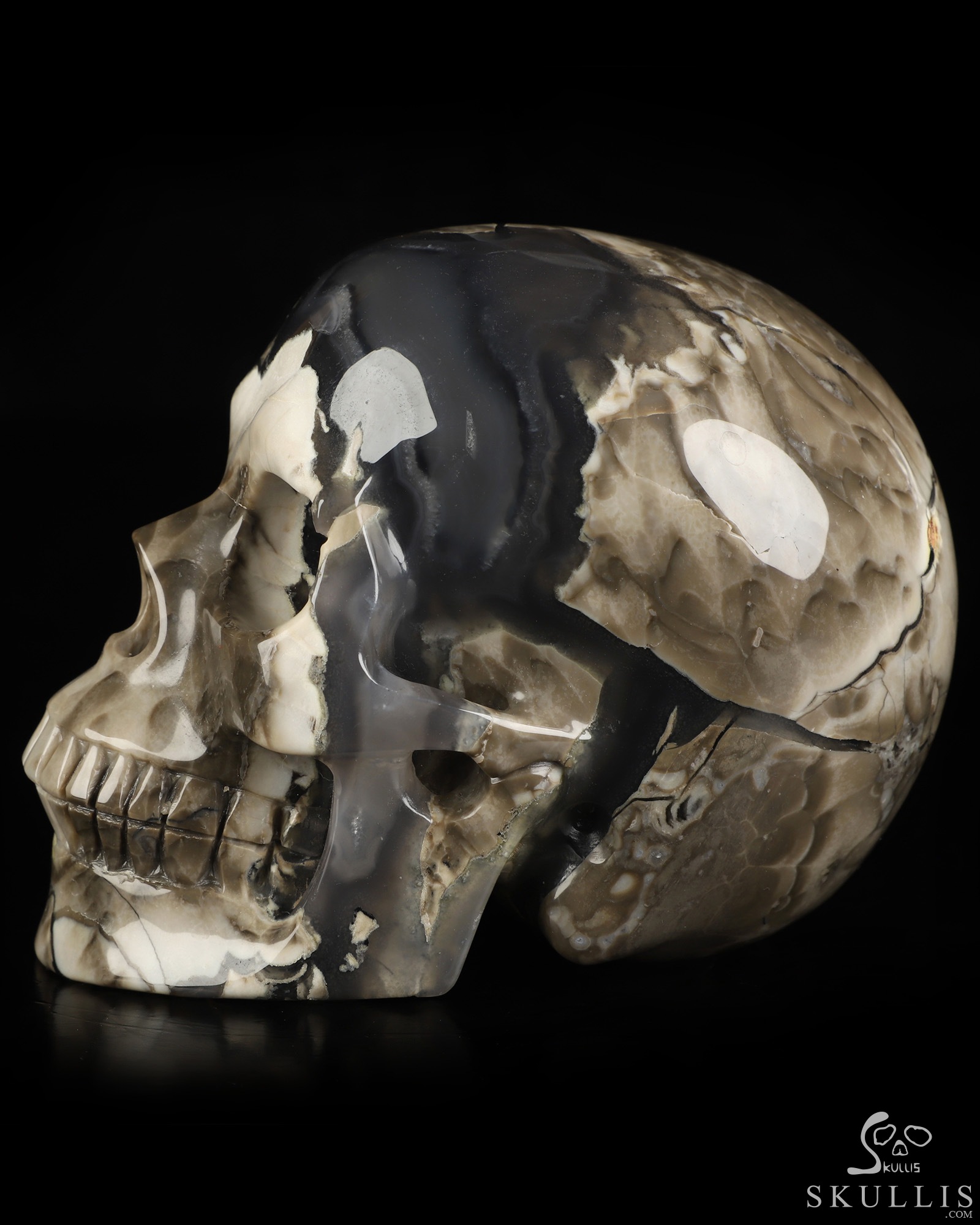 4.9" Volcano Agate Hand Carved Crystal Skull, Realistic, Crystal Healing 4.9" Volcano Agate Hand Carved Crystal Skull, Realistic, Crystal Healing