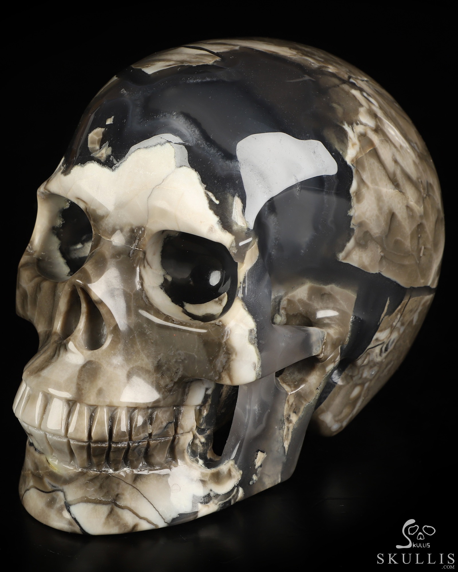4.9" Volcano Agate Hand Carved Crystal Skull, Realistic, Crystal Healing 4.9" Volcano Agate Hand Carved Crystal Skull, Realistic, Crystal Healing