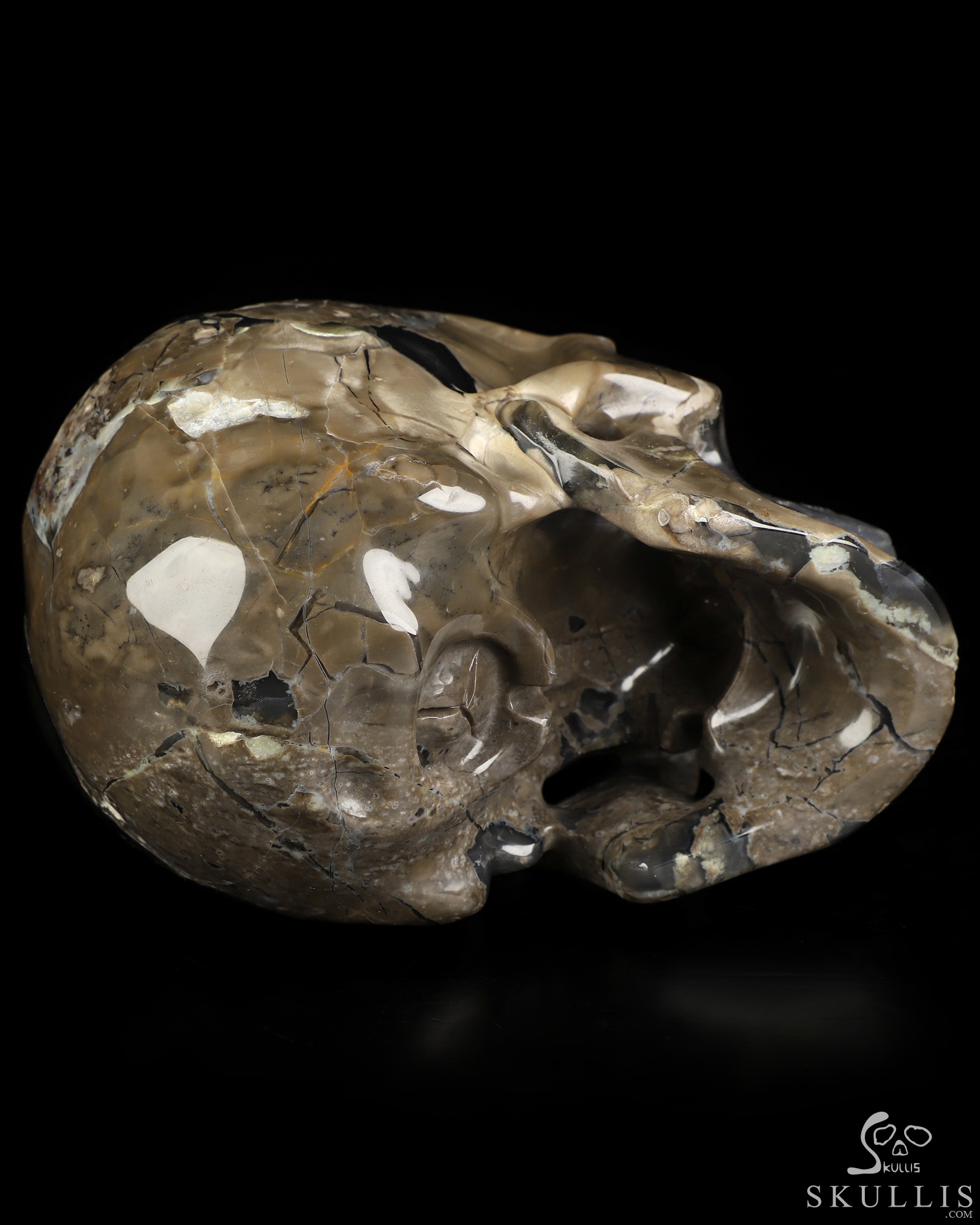 5.0" Volcano Agate Hand Carved Crystal Skull, Super Realistic, Crystal Healing 5.0" Volcano Agate Hand Carved Crystal Skull, Super Realistic, Crystal Healing
