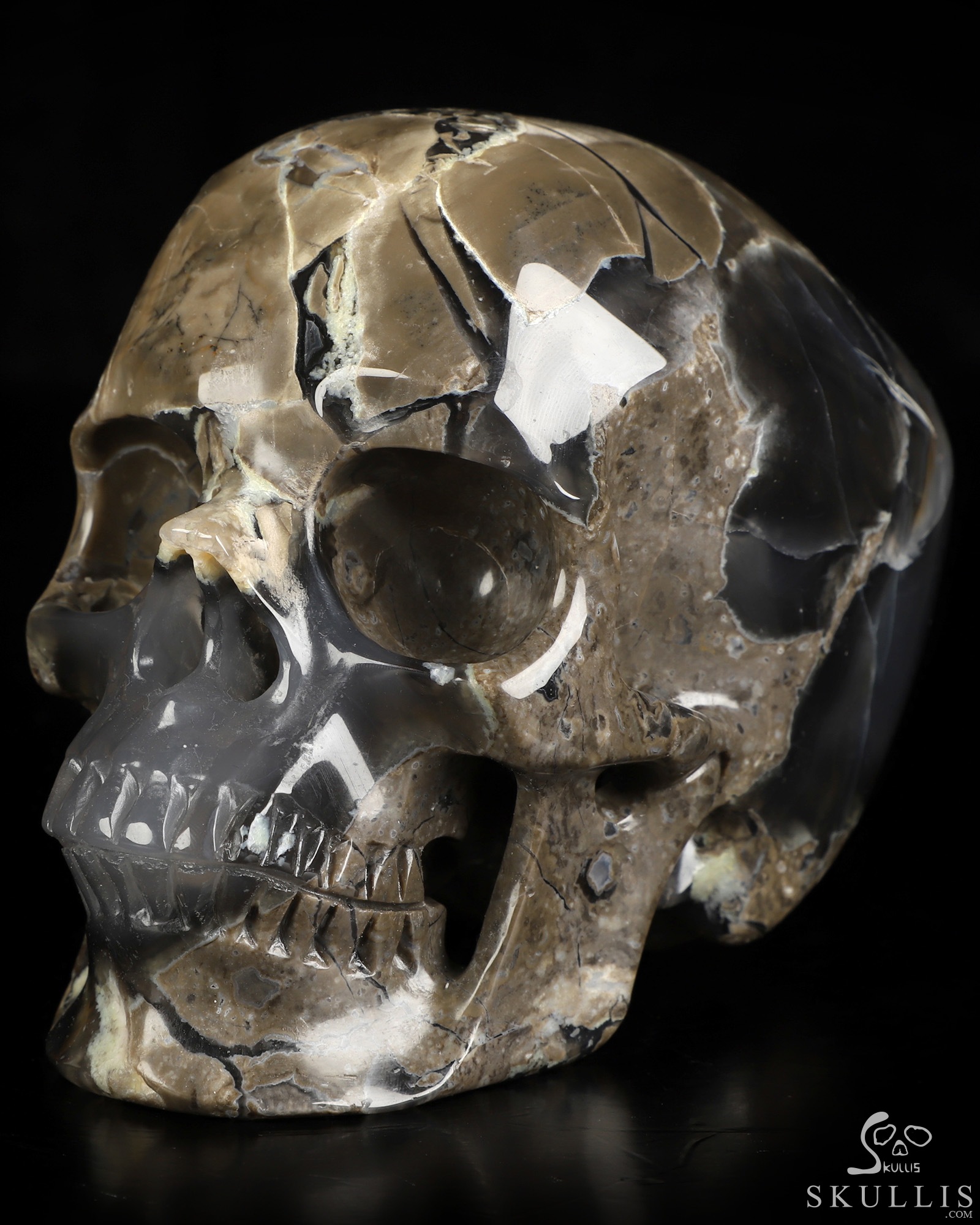 5.0" Volcano Agate Hand Carved Crystal Skull, Super Realistic, Crystal Healing 5.0" Volcano Agate Hand Carved Crystal Skull, Super Realistic, Crystal Healing