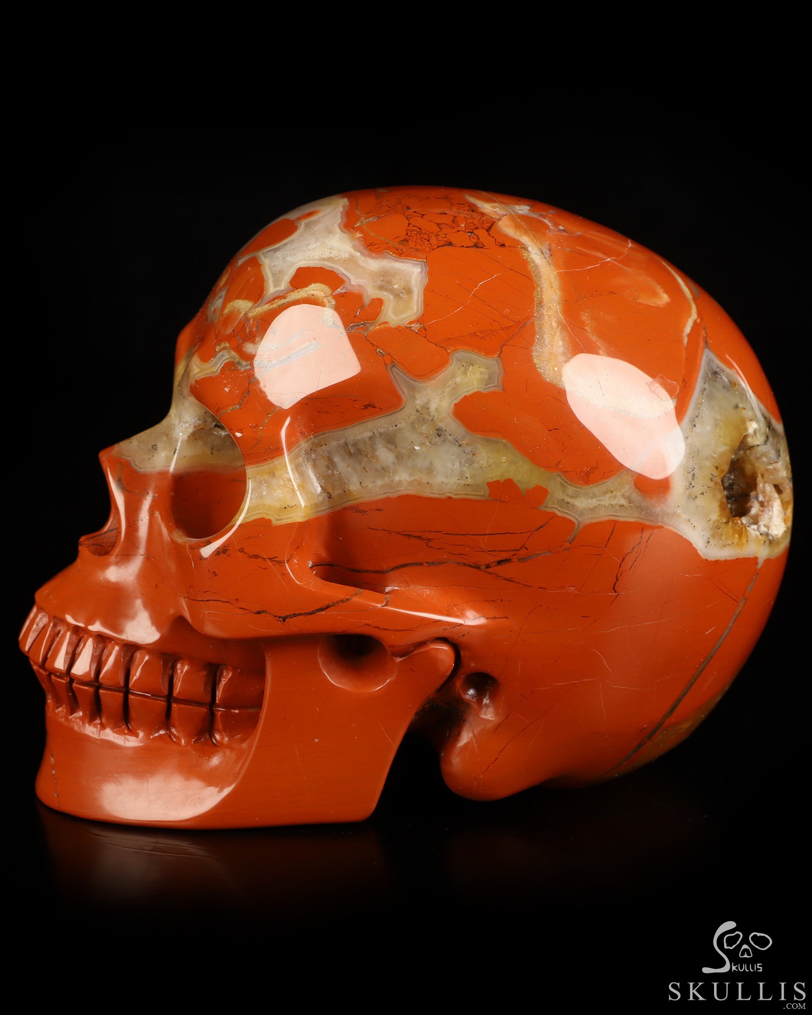 4.9" Red Jasper Hand Carved Crystal Skull, Realistic, Crystal Healing 4.9" Red Jasper Hand Carved Crystal Skull, Realistic, Crystal Healing