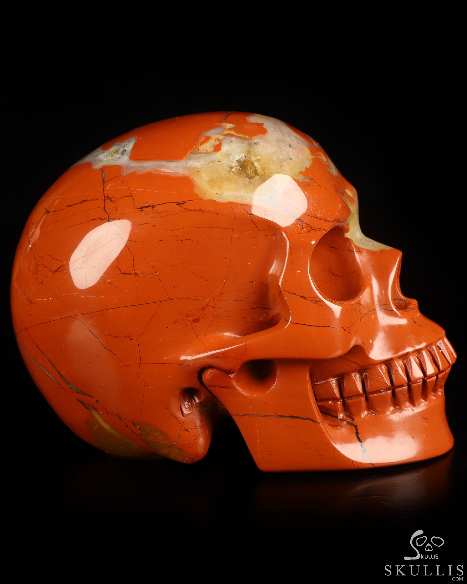 4.9" Red Jasper Hand Carved Crystal Skull, Realistic, Crystal Healing 4.9" Red Jasper Hand Carved Crystal Skull, Realistic, Crystal Healing