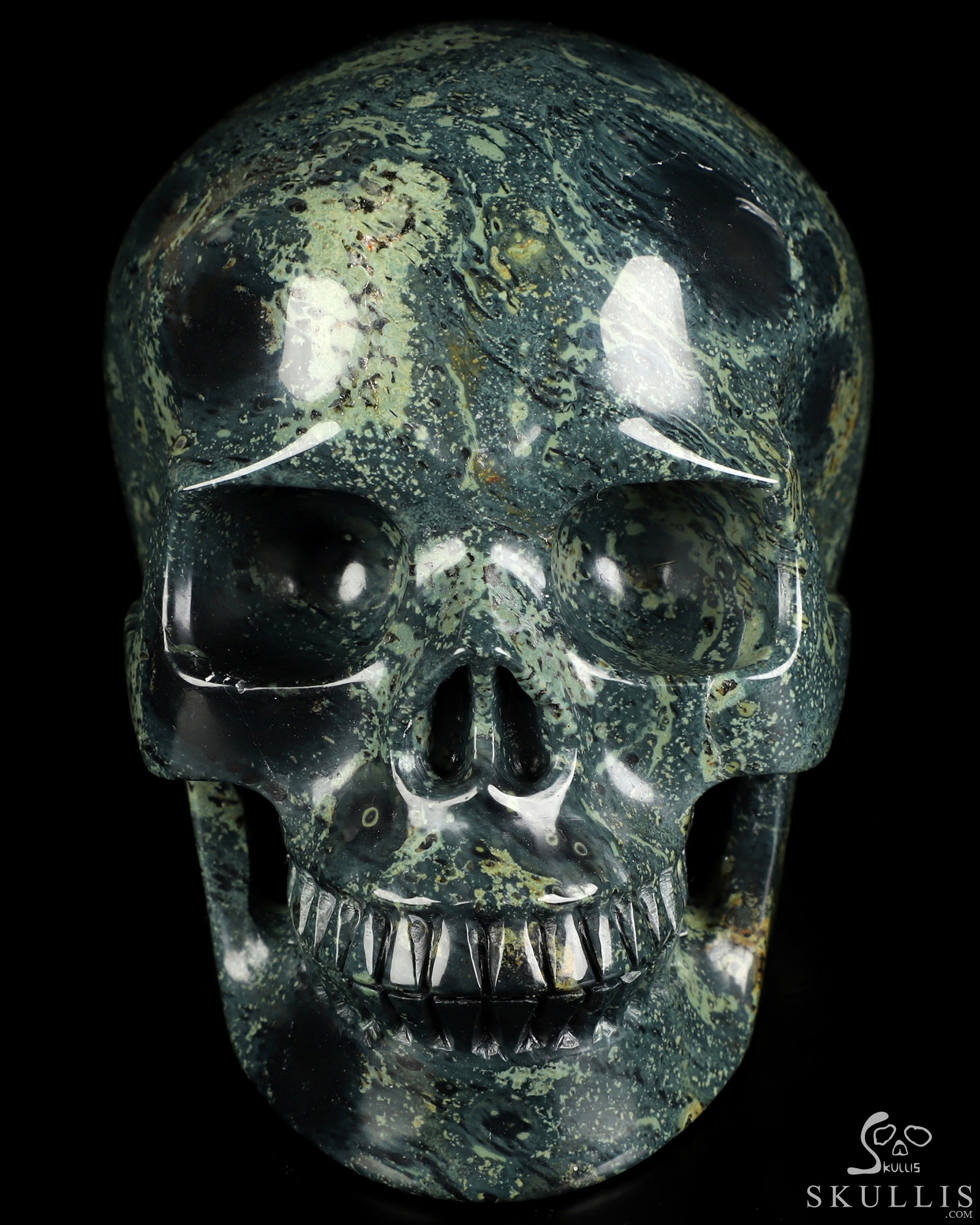 4.9" Kambaba Jasper Hand Carved Crystal Skull, Realistic, Crystal Healing 4.9" Kambaba Jasper Hand Carved Crystal Skull, Realistic, Crystal Healing