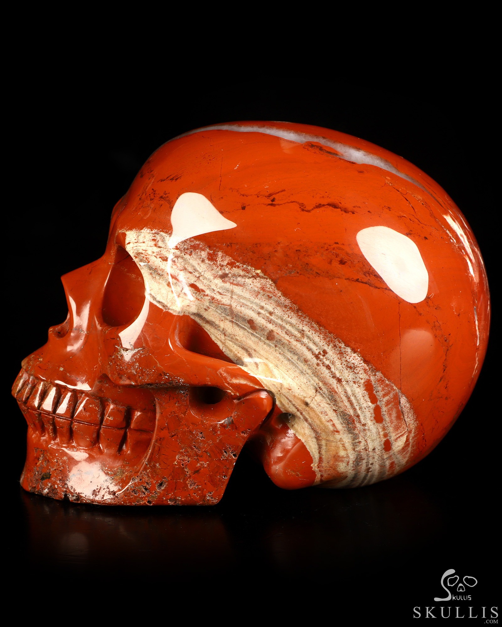 4.9" Red Jasper Hand Carved Crystal Skull, Realistic, Crystal Healing 4.9" Red Jasper Hand Carved Crystal Skull, Realistic, Crystal Healing