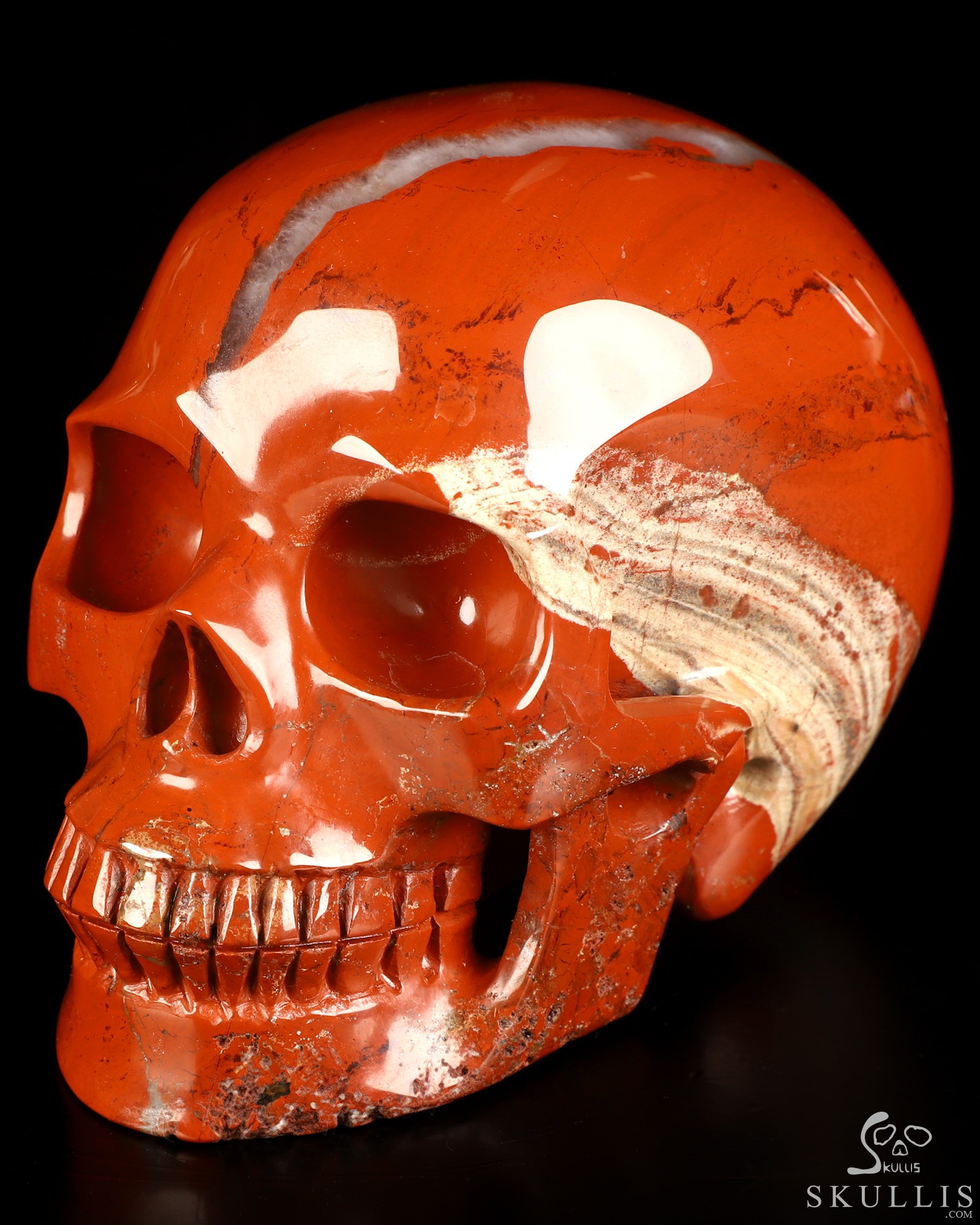4.9" Red Jasper Hand Carved Crystal Skull, Realistic, Crystal Healing 4.9" Red Jasper Hand Carved Crystal Skull, Realistic, Crystal Healing