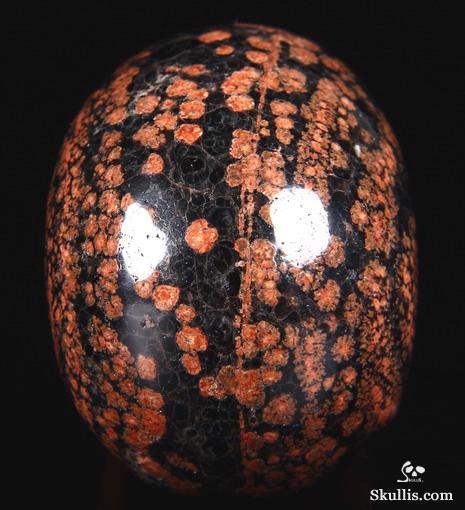 2.1" Snowflake Obsidian Carved Crystal Skull, Realistic 2.1" Snowflake Obsidian Carved Crystal Skull, Realistic