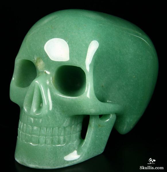 Green Flare Rhinestone Skull - Haus of Skulls