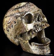 HUGE 5.2" Chinese Painting Stone Carved Crystal Screaming Skull