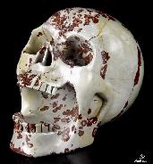 HUGE 5.1" Chinese Painting Stone Carved Crystal Screaming Skull