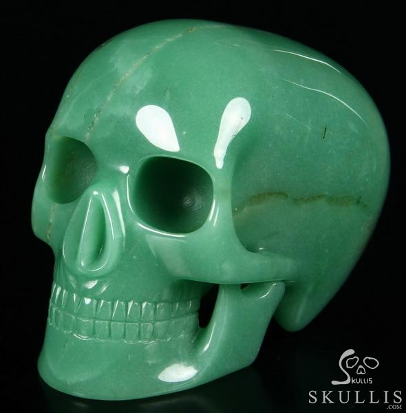 HUGE 5.1" Green Aventurine Carved Mitchell-Hedges Crystal Skull Replica, Skull of Doom HUGE 5.1" Green Aventurine Carved Mitchell-Hedges Crystal Skull Replica, Skull of Doom
