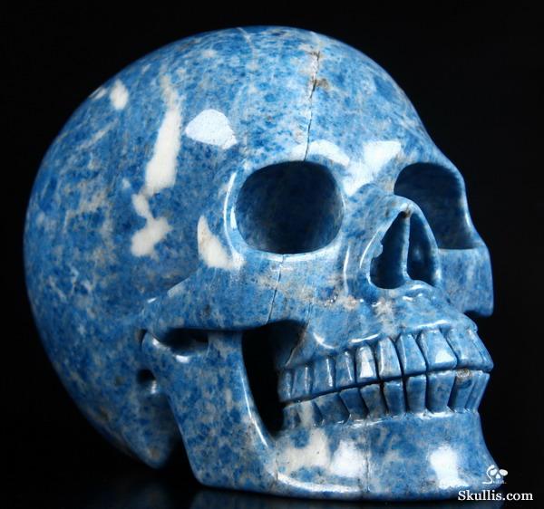 Huge 5.2" Lapis Lazuli Carved Crystal Skull, Realistic Huge 5.2" Lapis Lazuli Carved Crystal Skull, Realistic