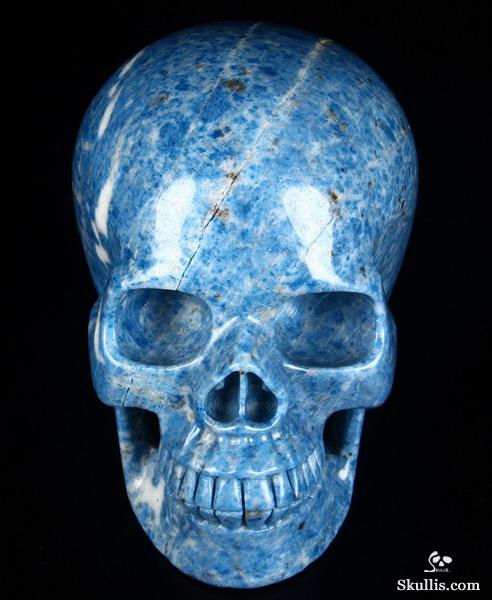 Huge 5.2" Lapis Lazuli Carved Crystal Skull, Realistic Huge 5.2" Lapis Lazuli Carved Crystal Skull, Realistic