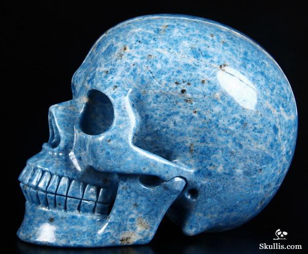Huge 5.2" Lapis Lazuli Carved Crystal Skull, Realistic Huge 5.2" Lapis Lazuli Carved Crystal Skull, Realistic
