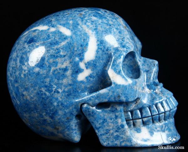 Huge 5.2" Lapis Lazuli Carved Crystal Skull, Realistic Huge 5.2" Lapis Lazuli Carved Crystal Skull, Realistic